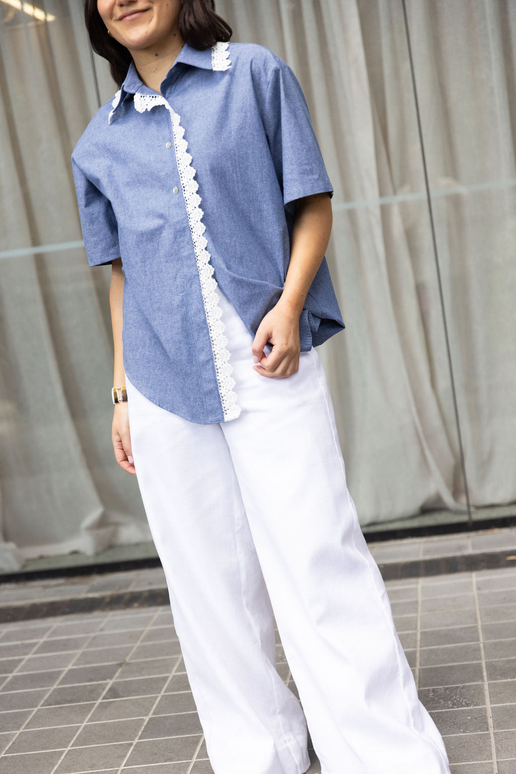 Annie - Western Shirt - Chambre/Lace