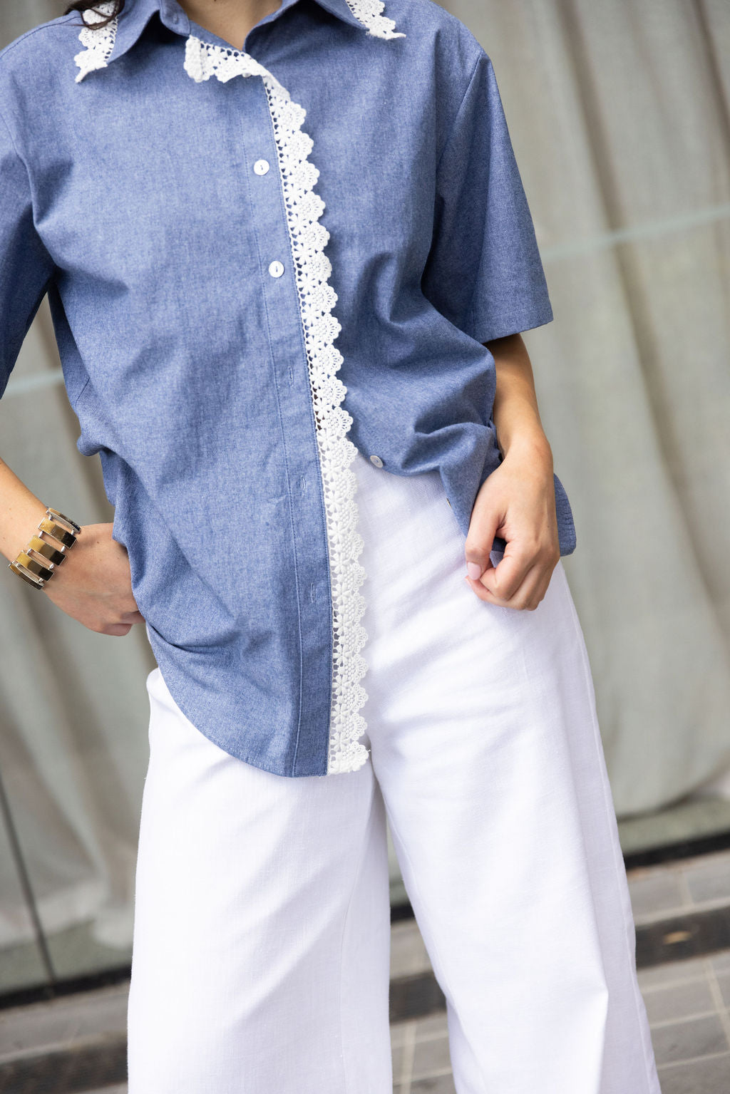 Annie - Western Shirt - Chambre/Lace