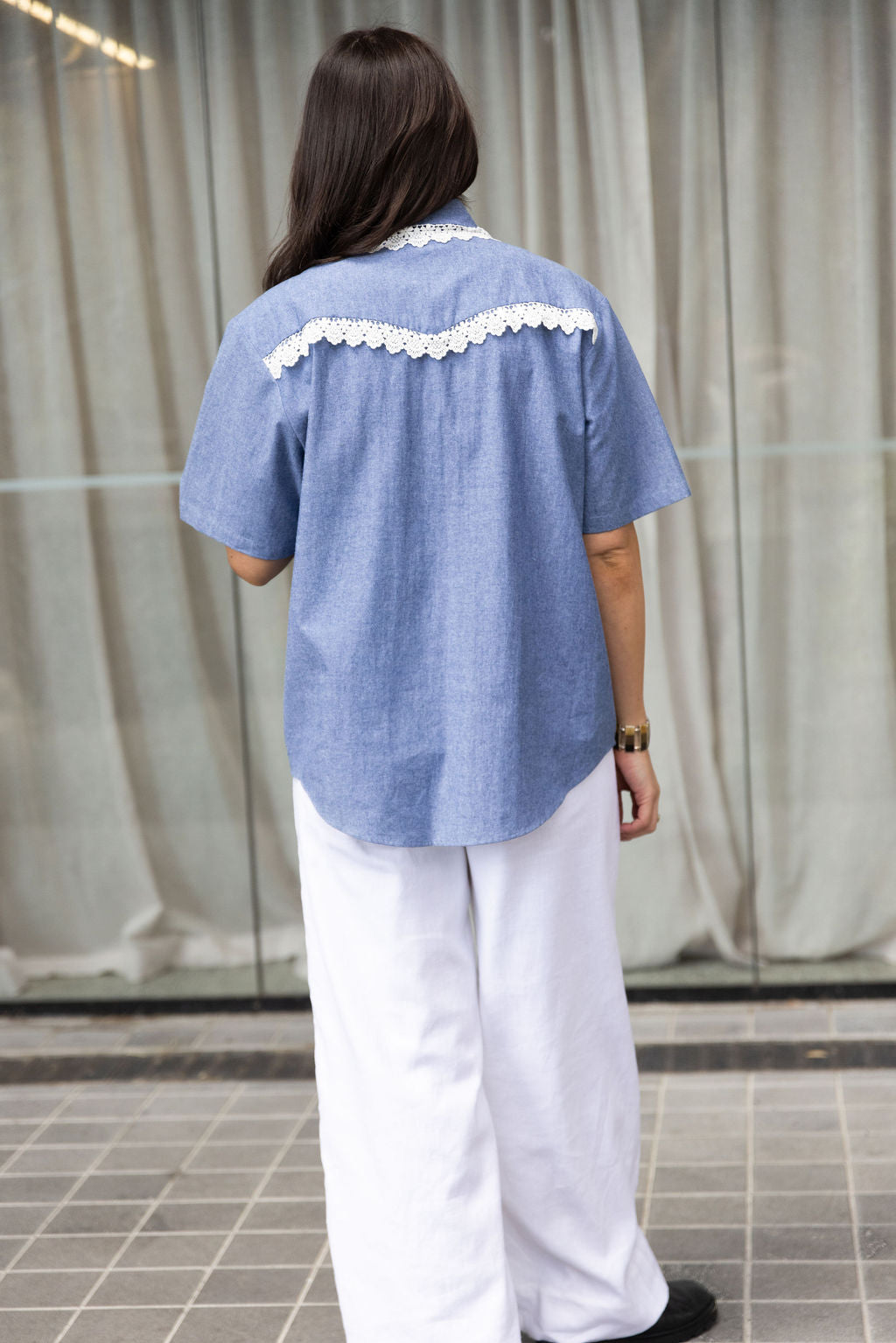 Annie - Western Shirt - Chambre/Lace