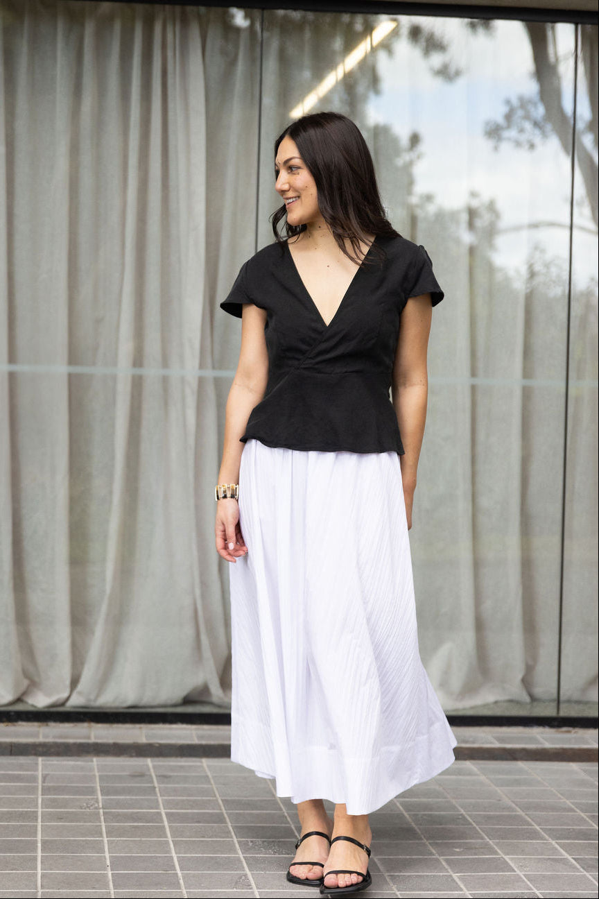 Annie - Rue Skirt - Folded White