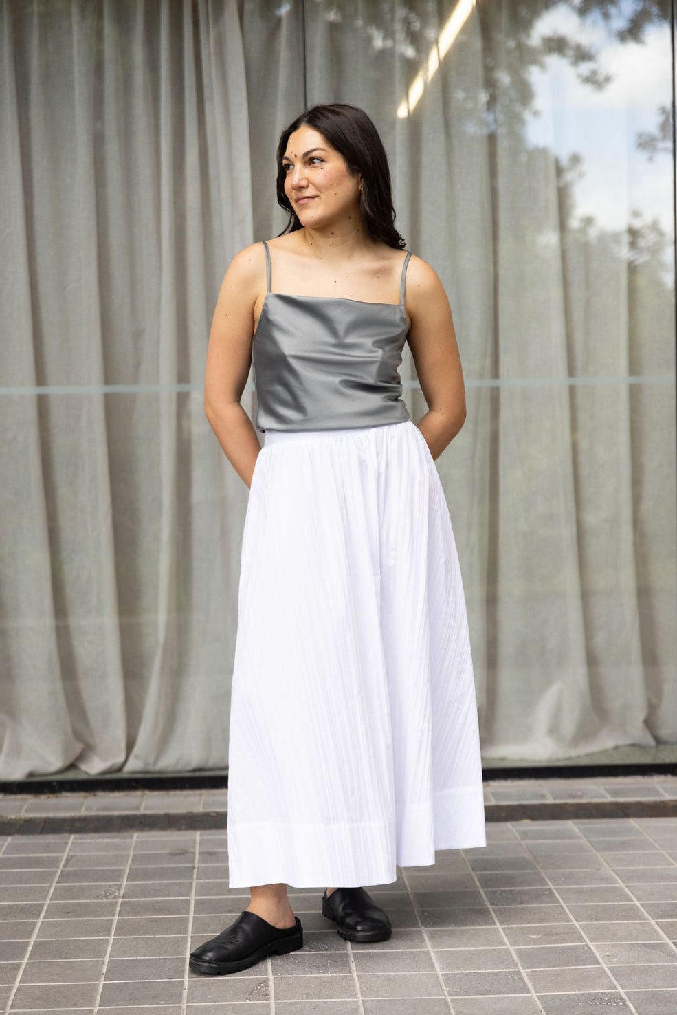 Annie - Rue Skirt - Folded White
