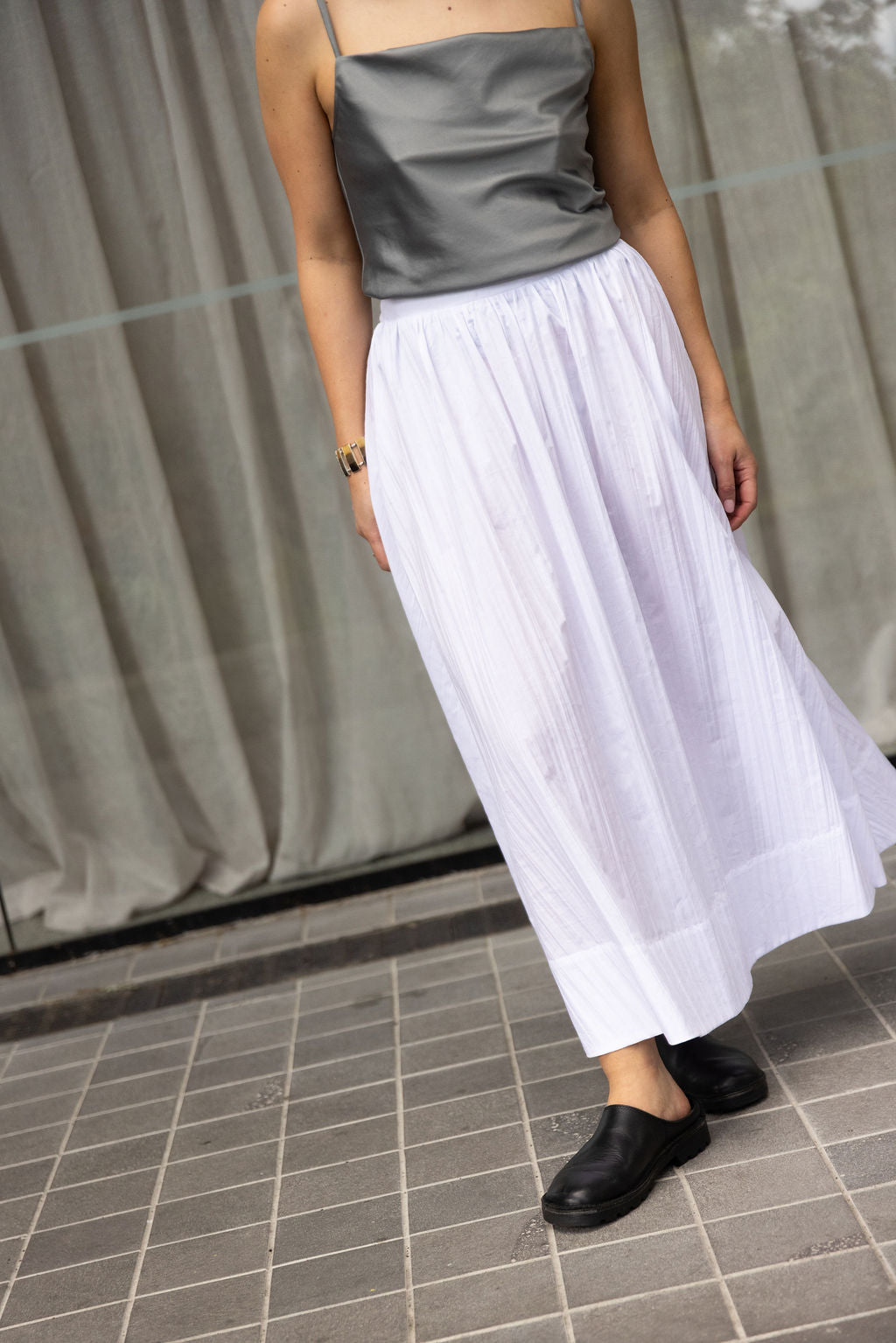 Annie - Rue Skirt - Folded White