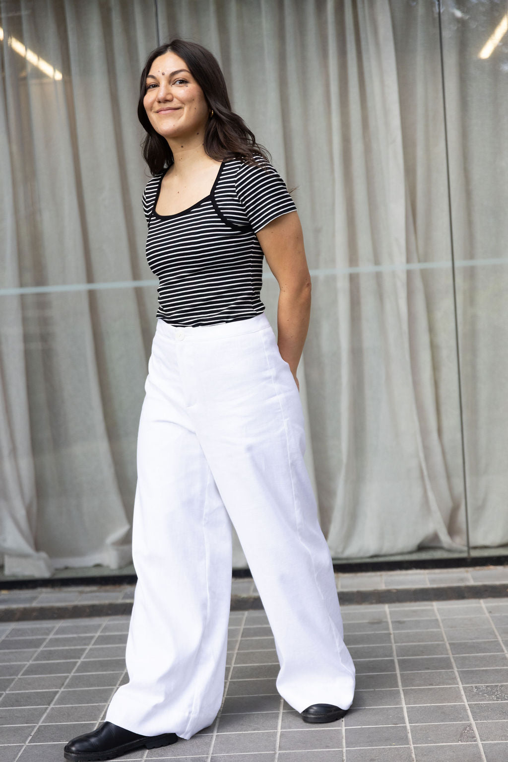 Annie - Juni Stripe Tee - Black/White