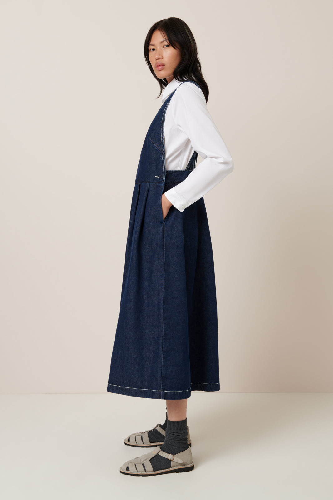 LAST ONE | Kowtow - Apron Dress - Indigo