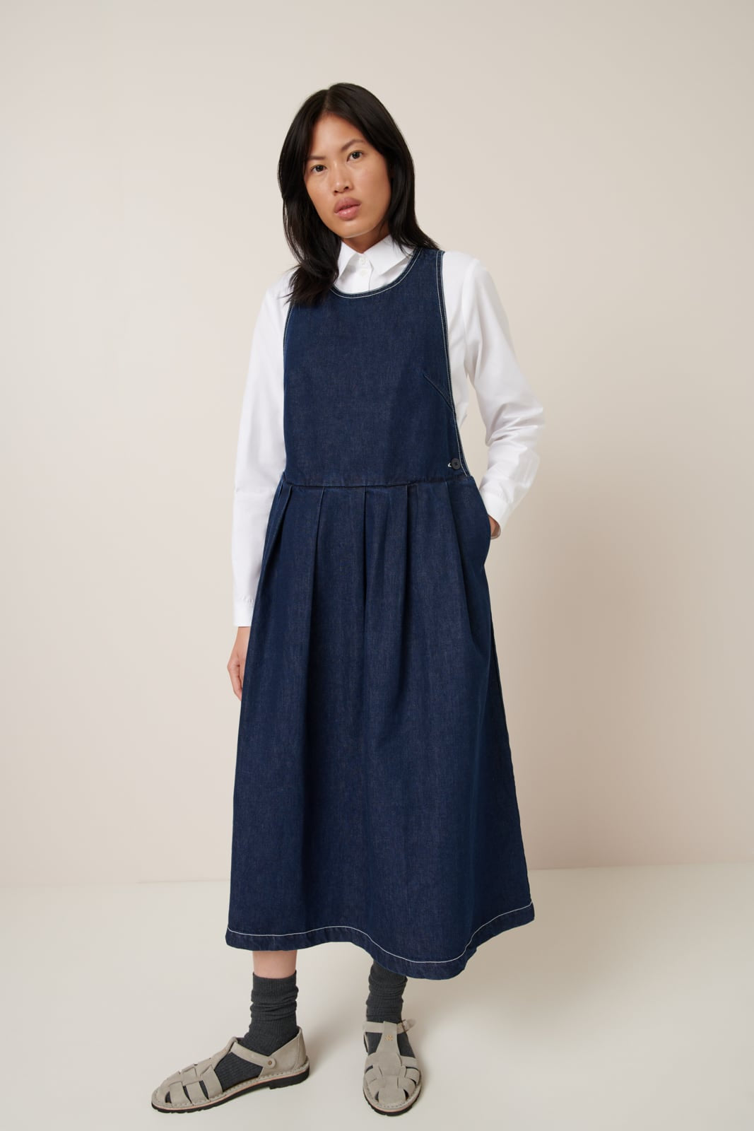 LAST ONE | Kowtow - Apron Dress - Indigo