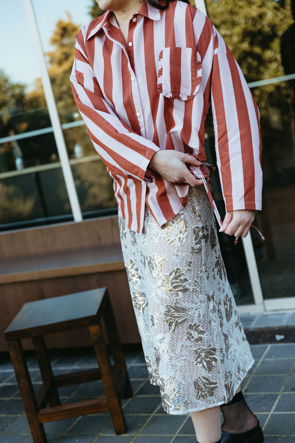 Oosterom X Found - Petra Skirt - Champagne Bloom