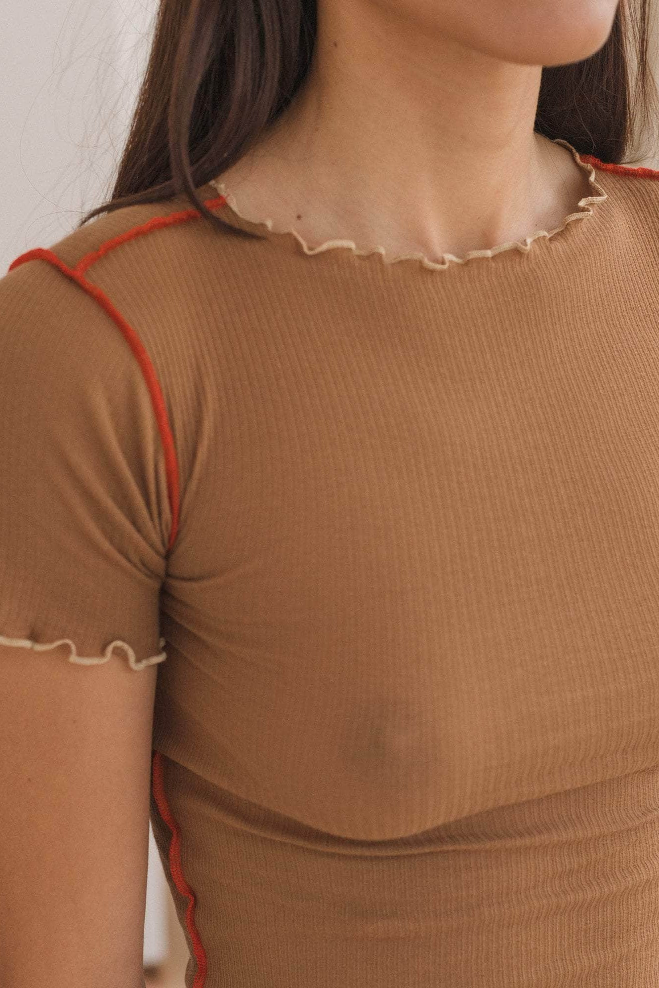 Baserange - Vein Tee Shirt - Alamillo Brown/Red