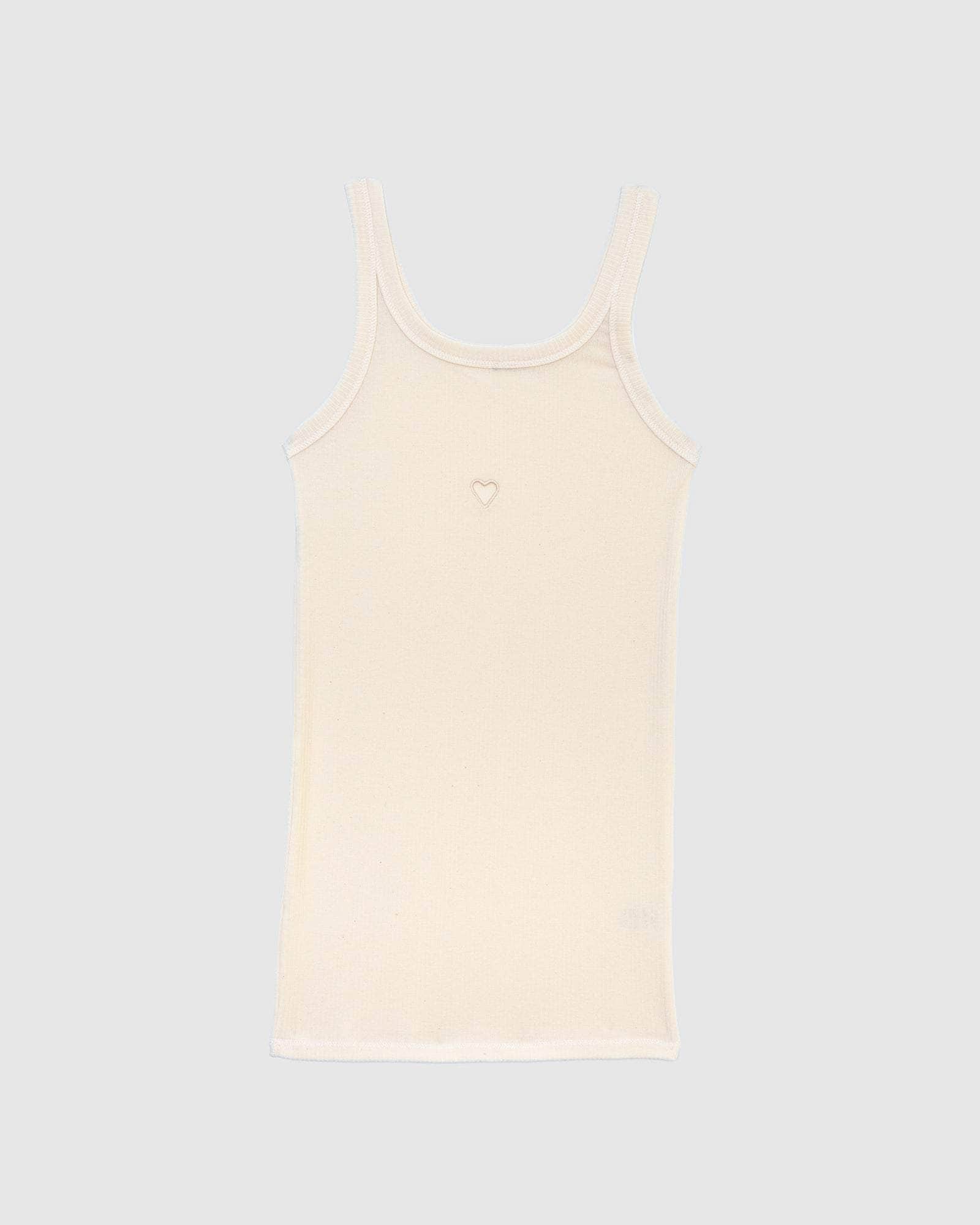 Baserange - Heart Tank - Organic Cotton Rib - Undyed