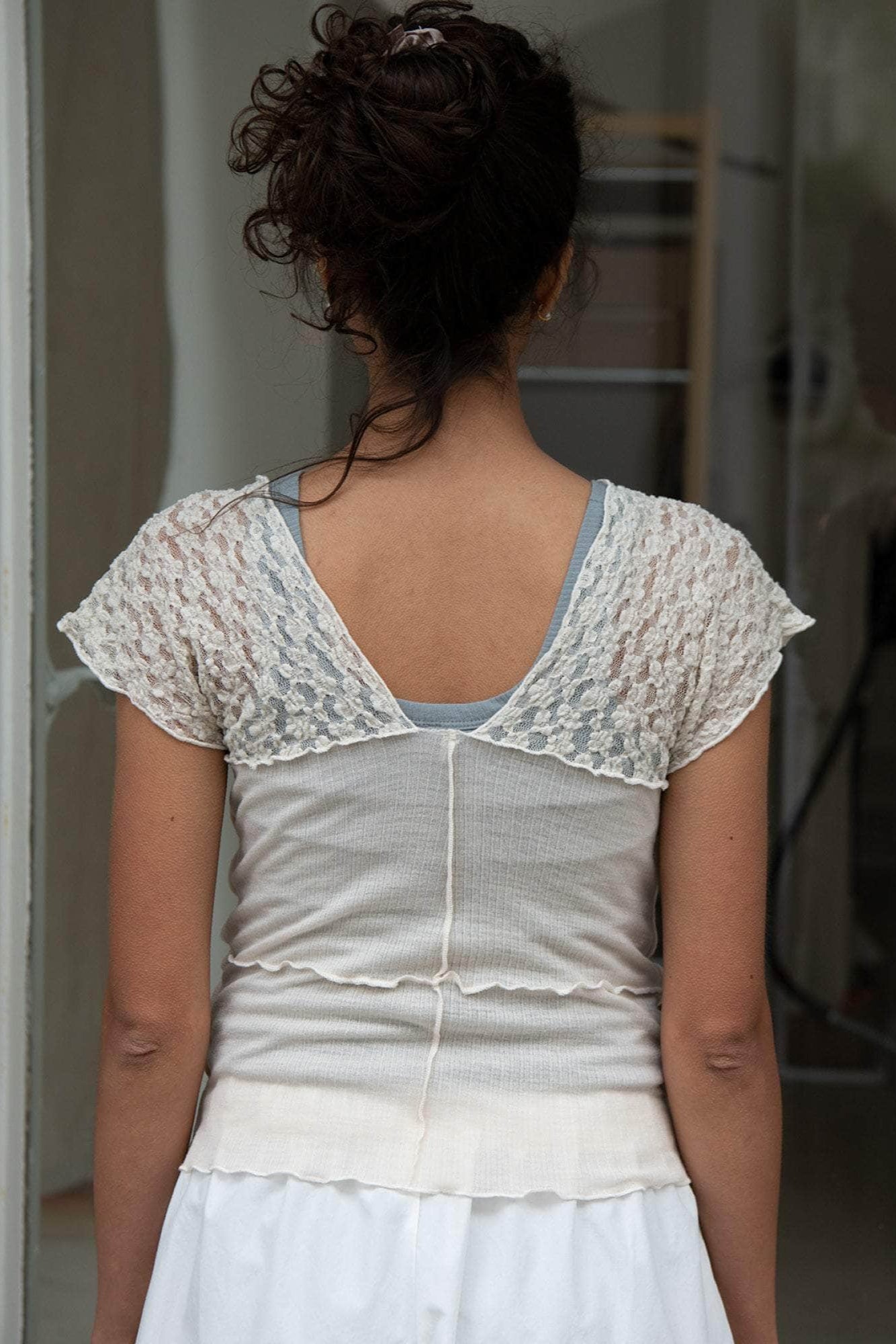 Baserange - Nehru Tank - Lace & Wool - Undyed