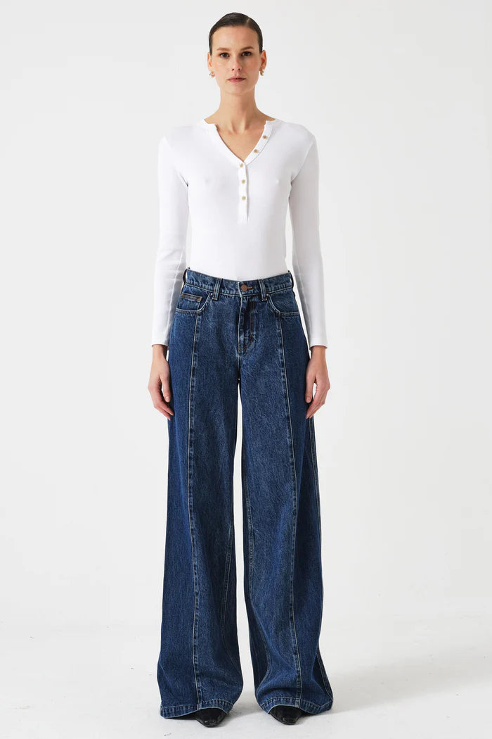 Seventy + Mochi - Bay Wide Leg Jean Two Tone - Phoenix