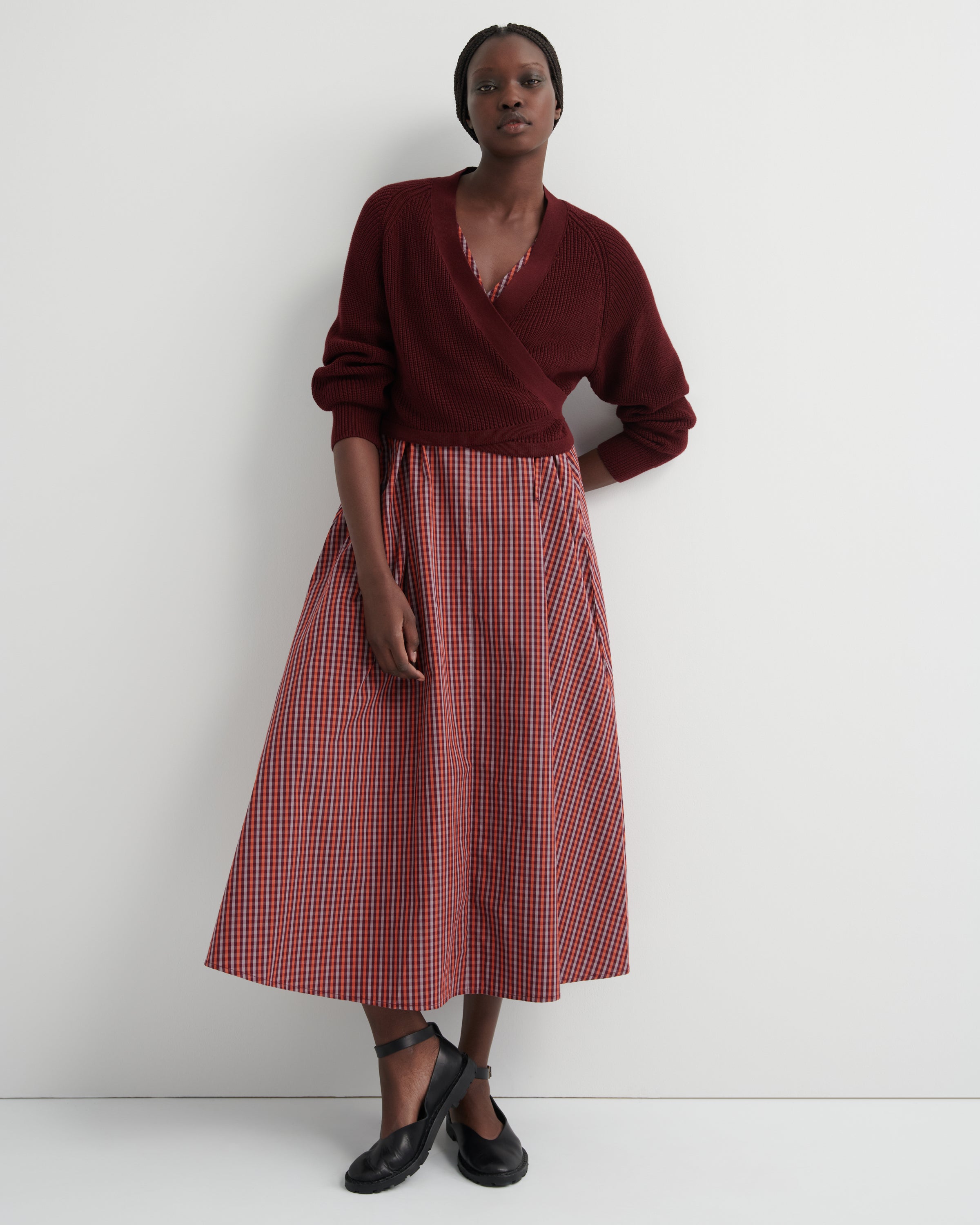 Kowtow - Belle Dress - Maroon Check