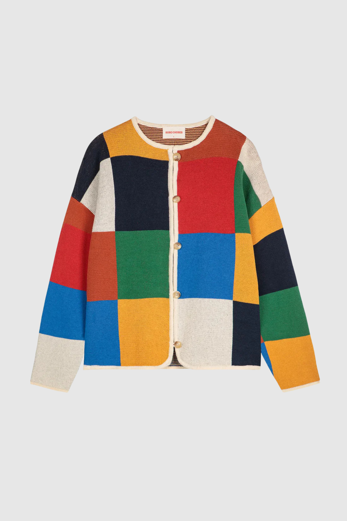 Bobo Choses - Multicolor Check buttoned cardigan