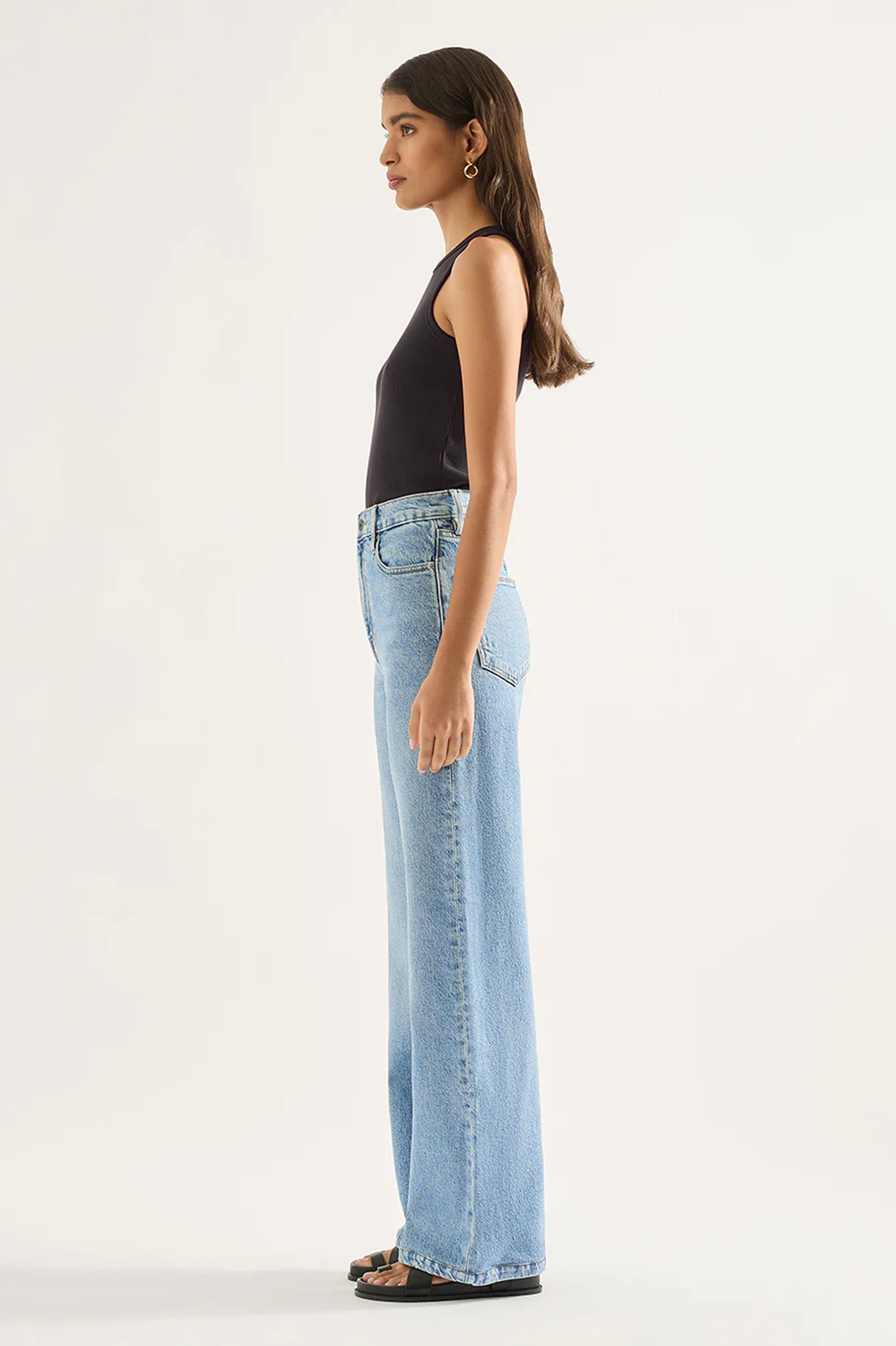 Outland Denim - Ellie High Wide Leg Jean - Ezra Blue