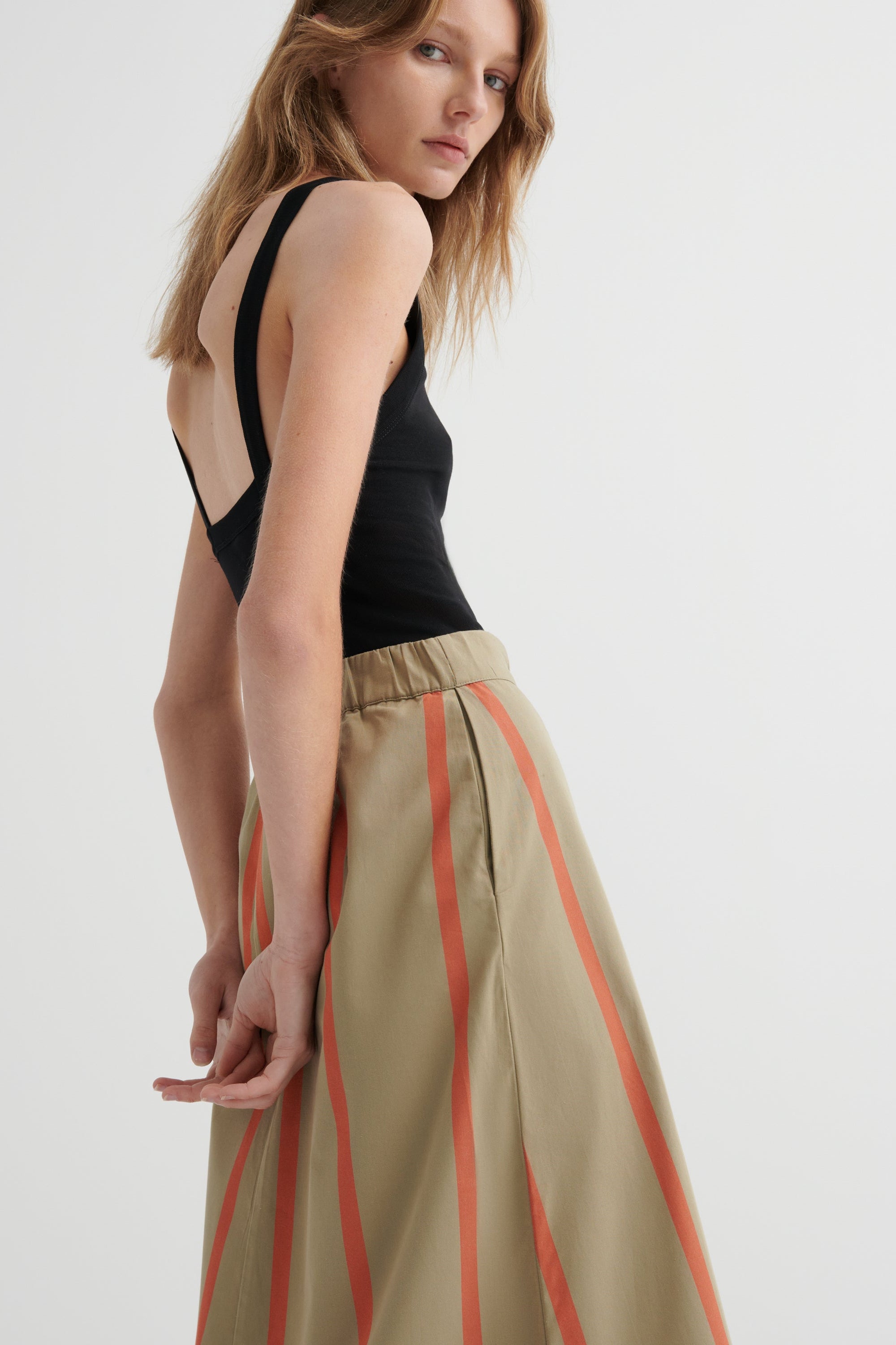 Kowtow - Fold Skirt - Nasturtium stripe