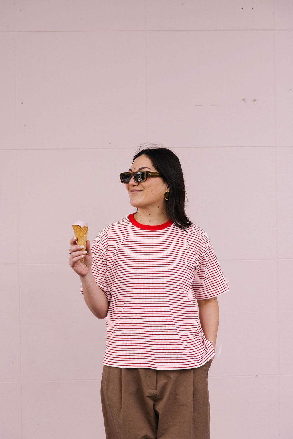 Annie - Line Up Tee - Red/White