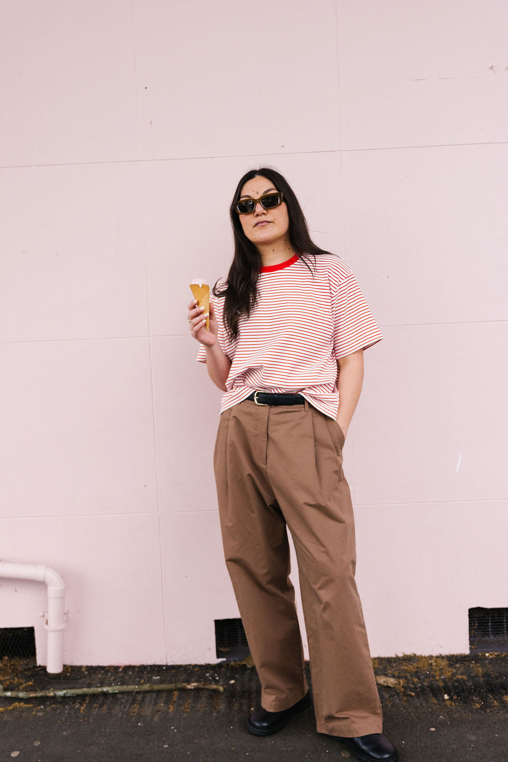 Annie - Line Up Tee - Red/White