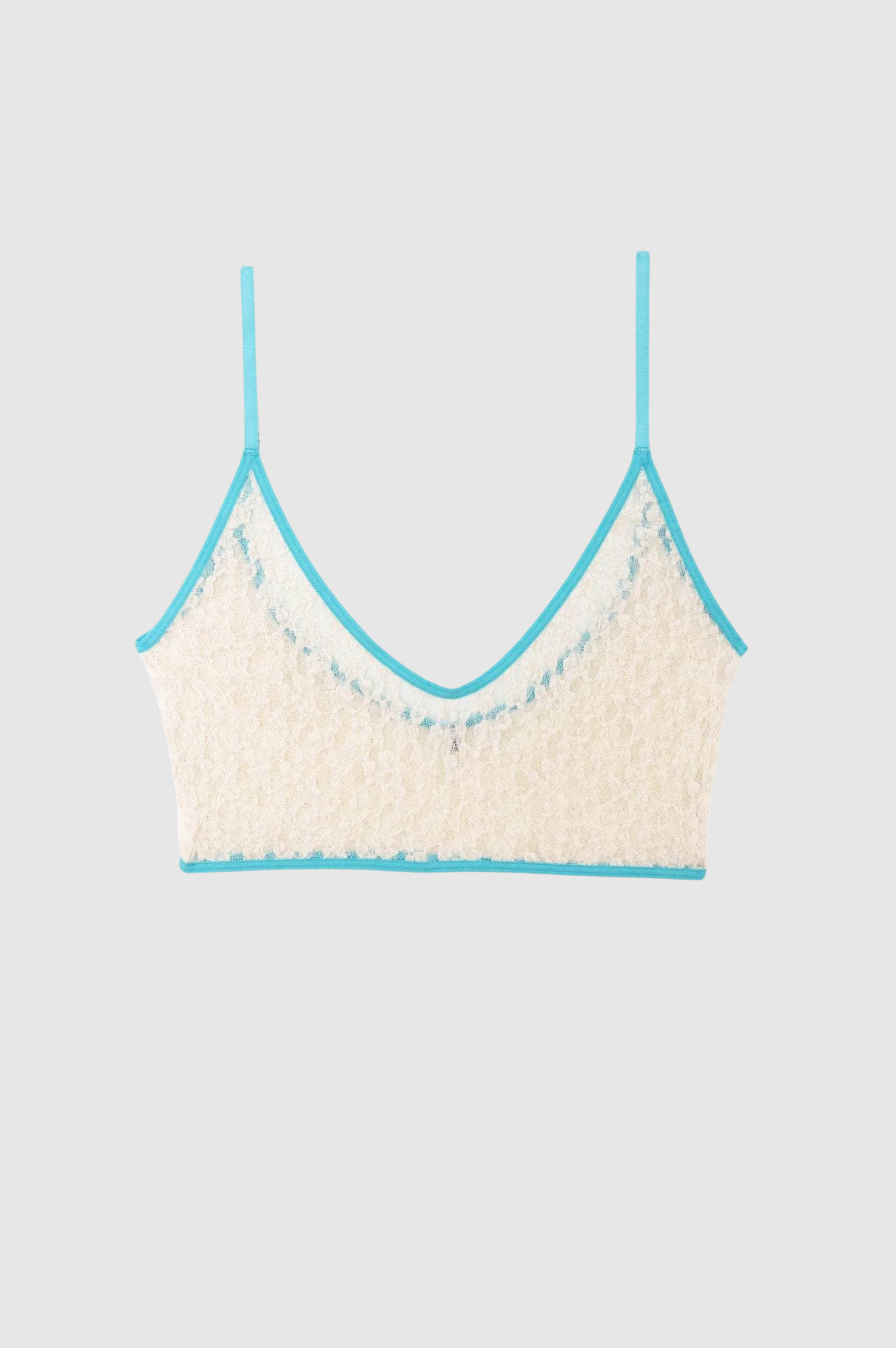 Baserange - Musical bra - Organic Cotton Lace - Undyed Turquoise