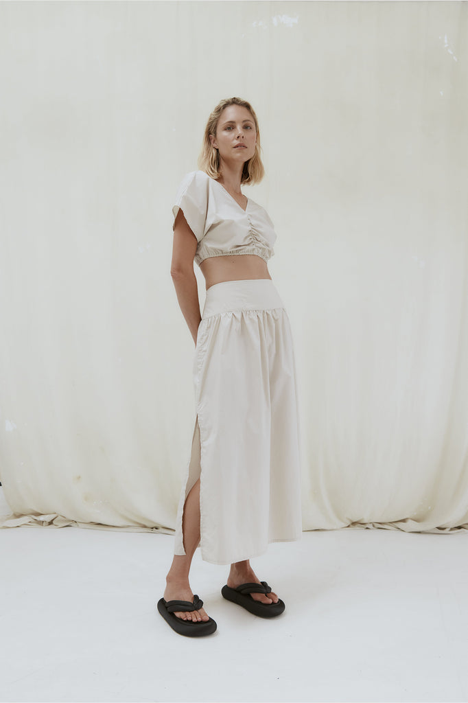 IDAE - Gathered Skirt with Side - Clay