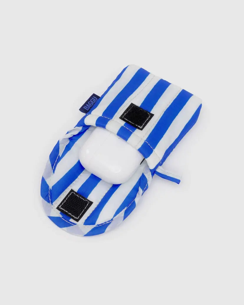 Baggu - Puffy Earbuds Case - Blue Painted Stripe
