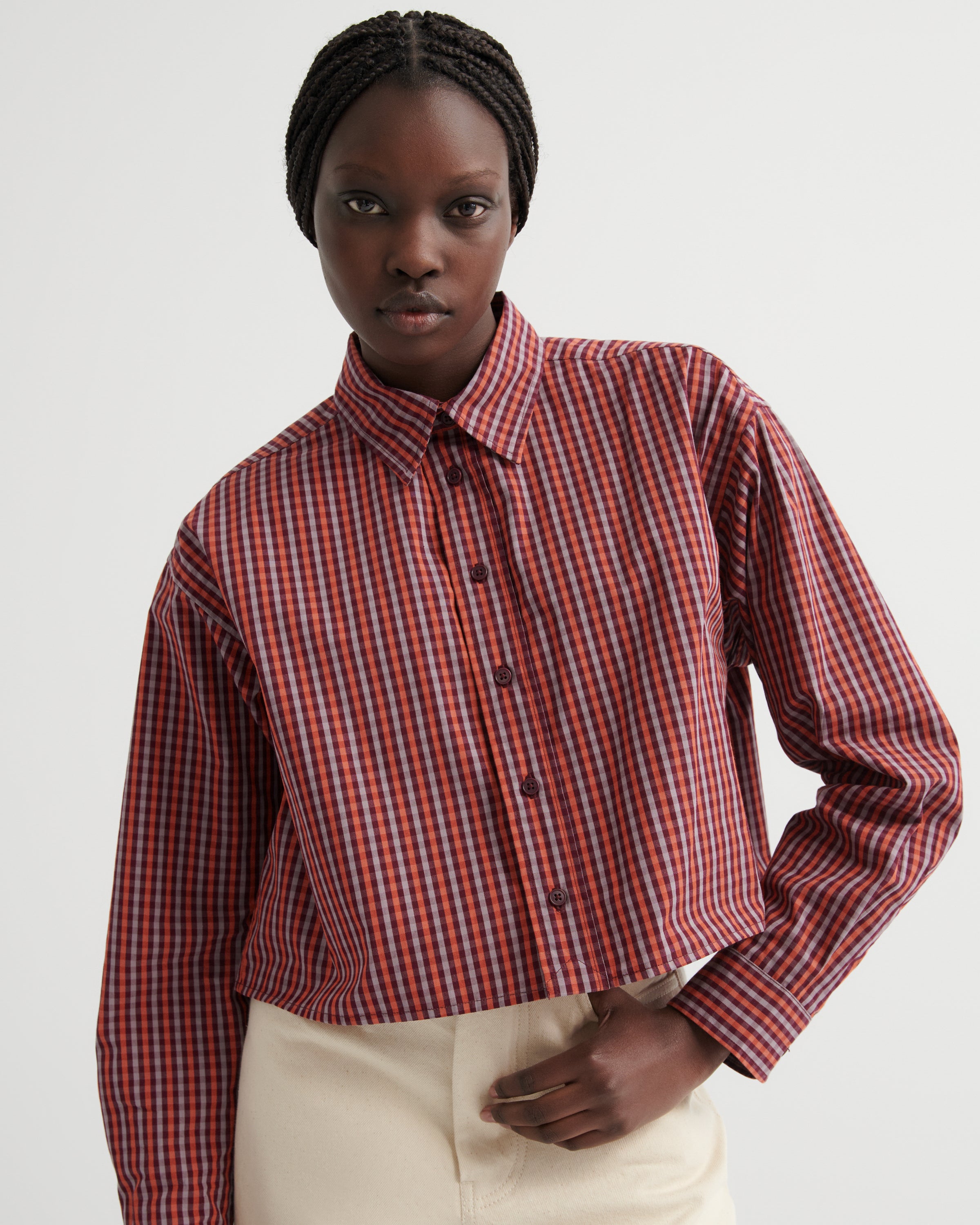 Kowtow - Lauren Shirt - Maroon Check