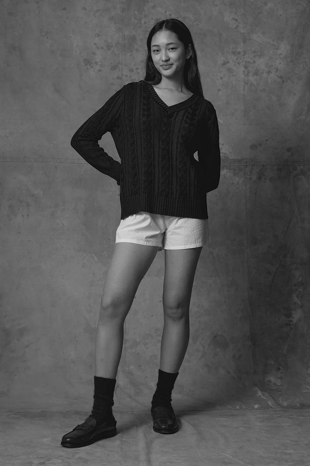 Shop Standard Issue Merino Universal Cable Sweater Bracken/Grape