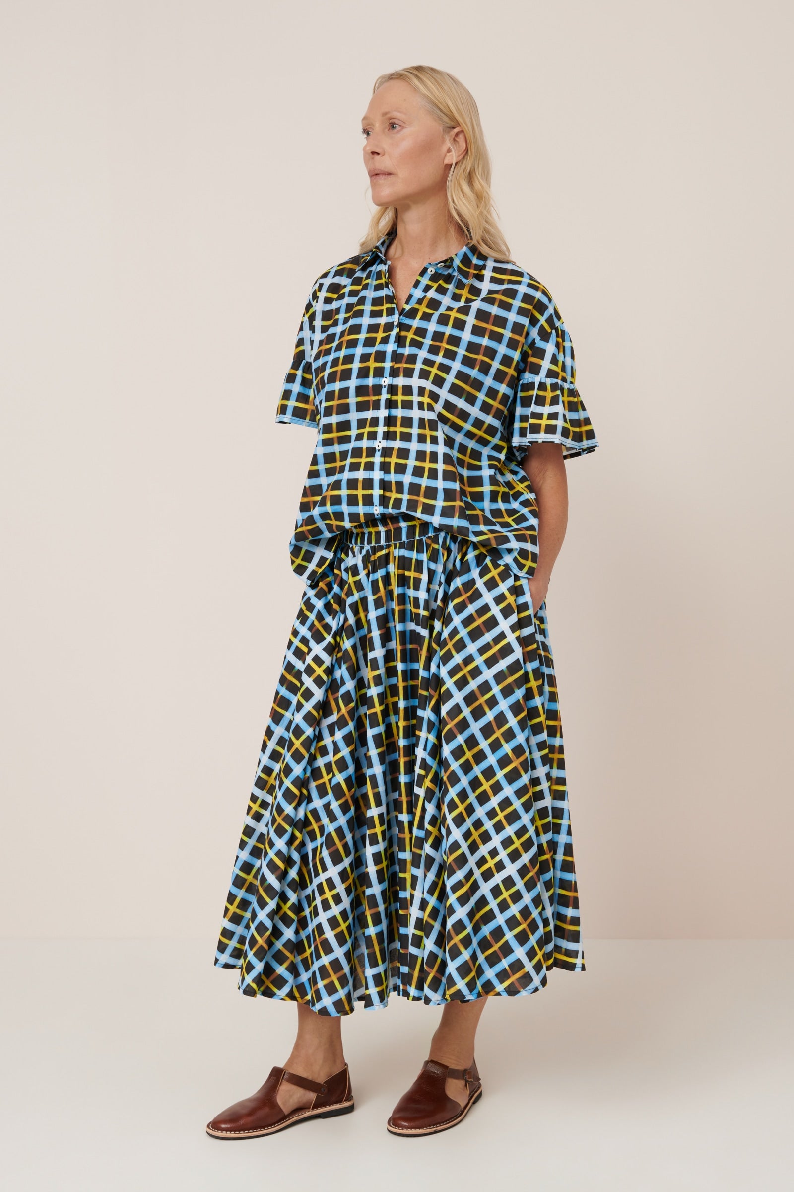 Kowtow - Motion Skirt - Neon Tartan