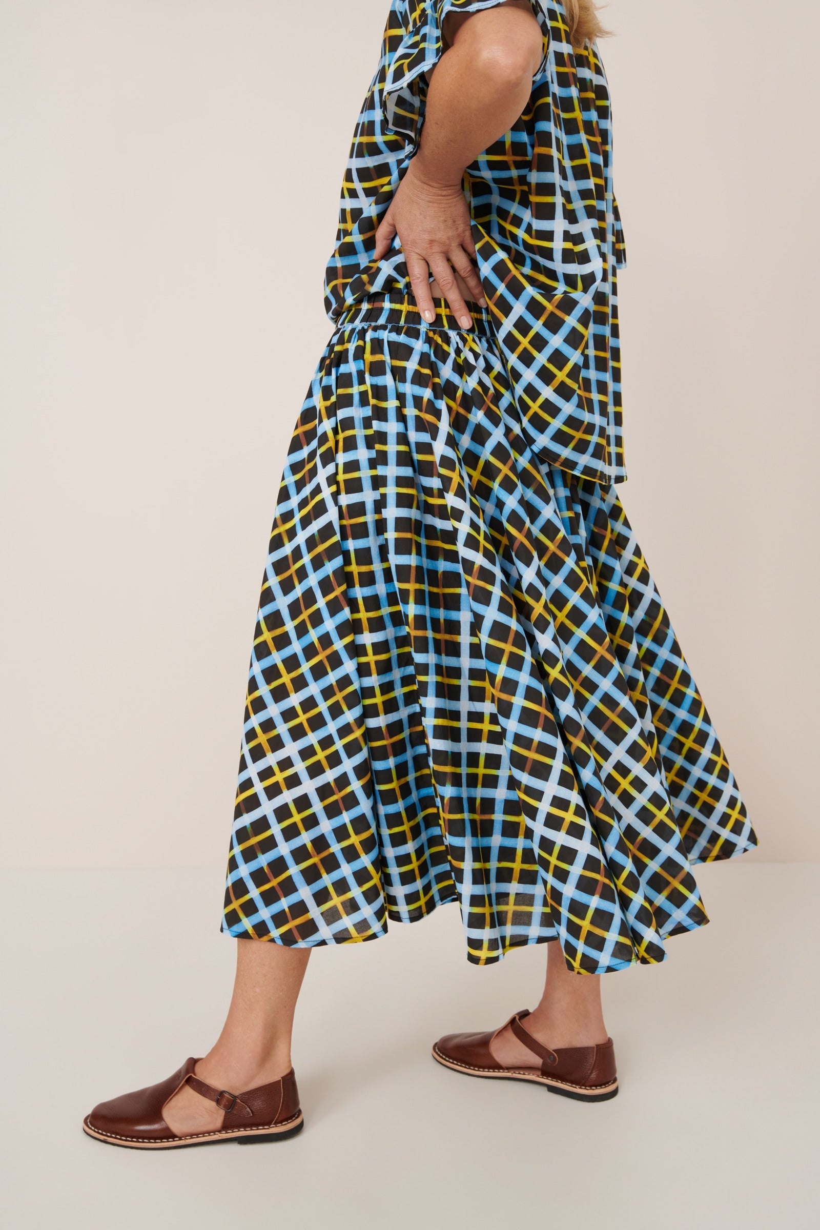 Kowtow - Motion Skirt - Neon Tartan
