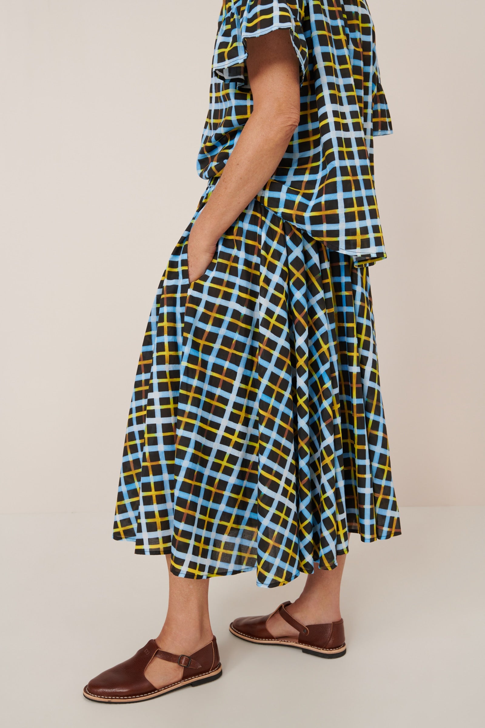 Kowtow - Motion Skirt - Neon Tartan