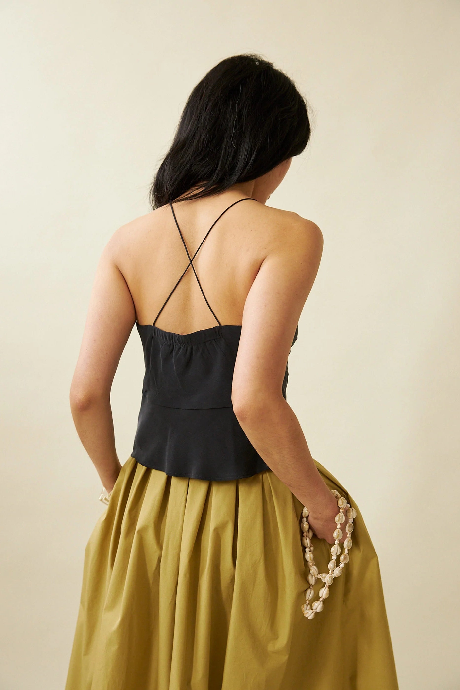 Penny Sage - Roberta Singlet - Charcoal