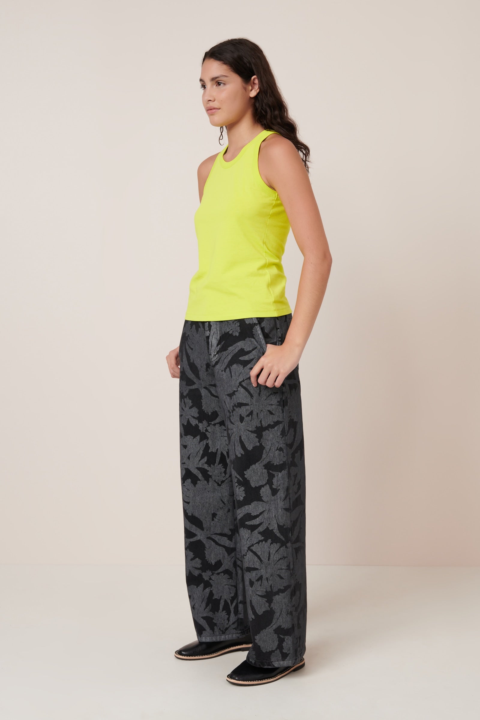 Kowtow - Racer Back Singlet - Fluro Yellow