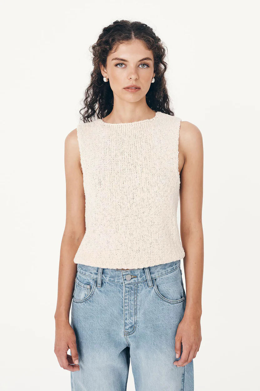 Rowie - Catalina Knit Tank - Creme
