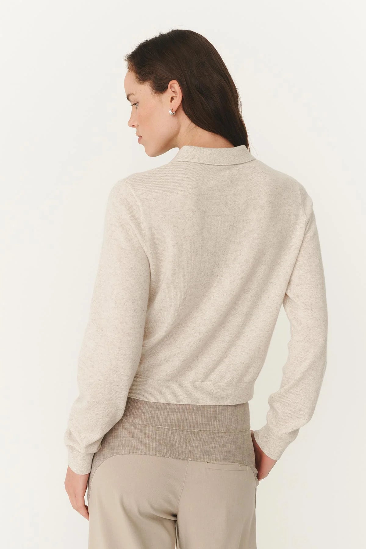 ROWIE - Celia Merino Knit Cardigan - Oat Marle