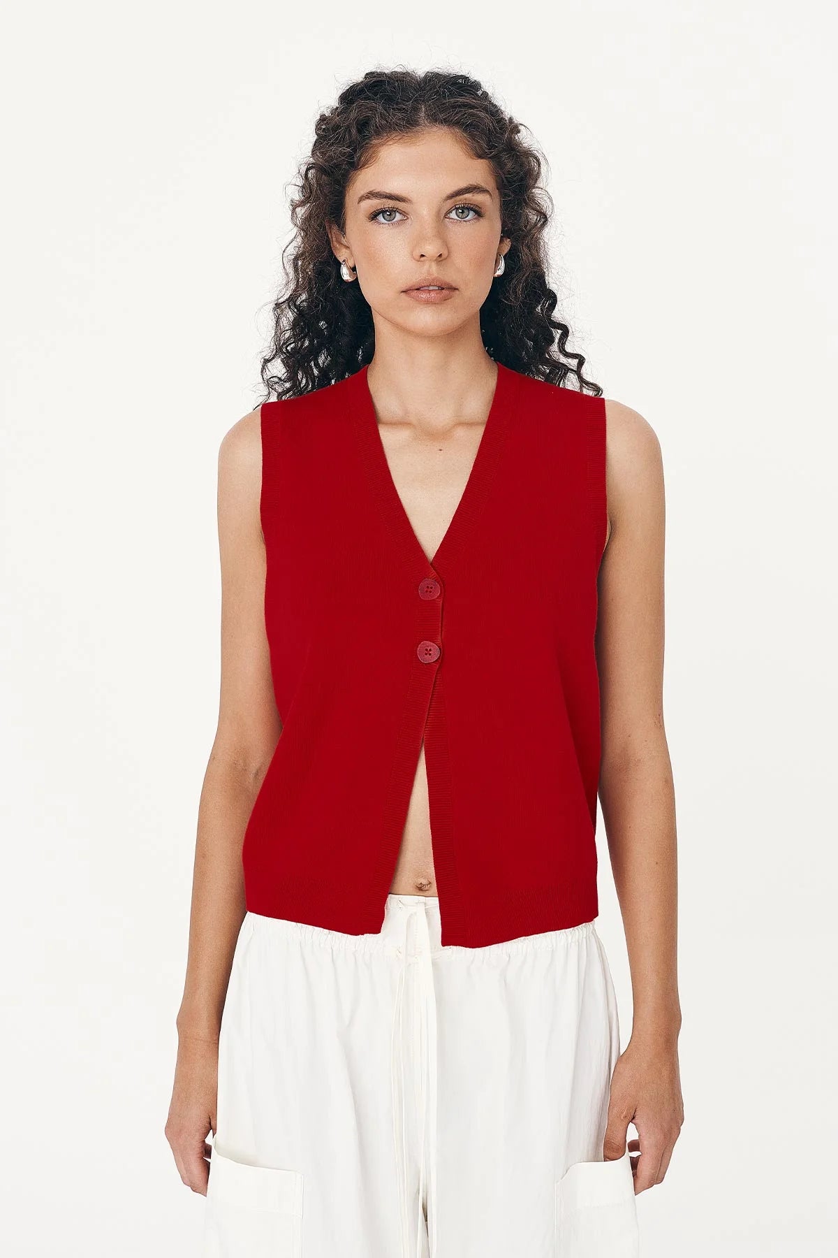 Rowie - Goldie Knit vest - Candy Red