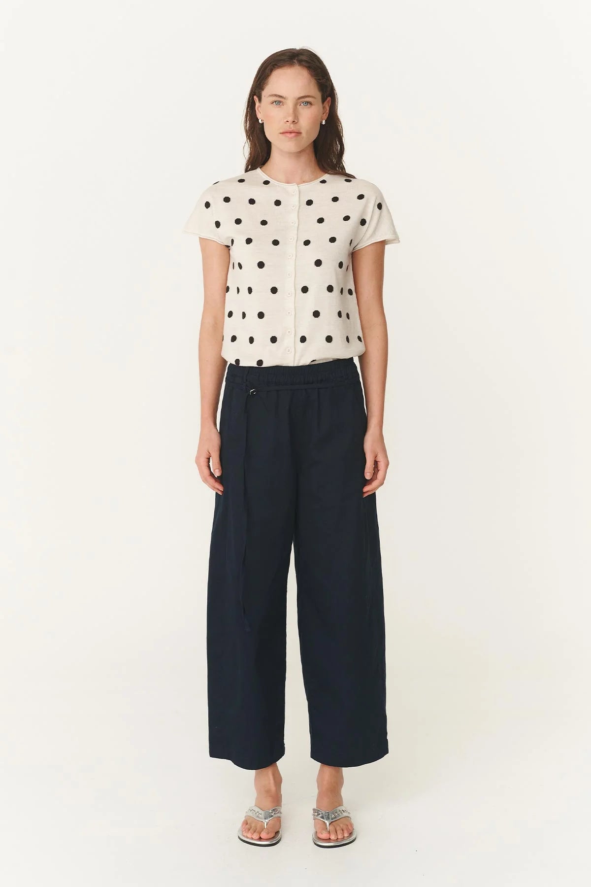 ROWIE - Maryanne Barrel Leg Pants - Ink