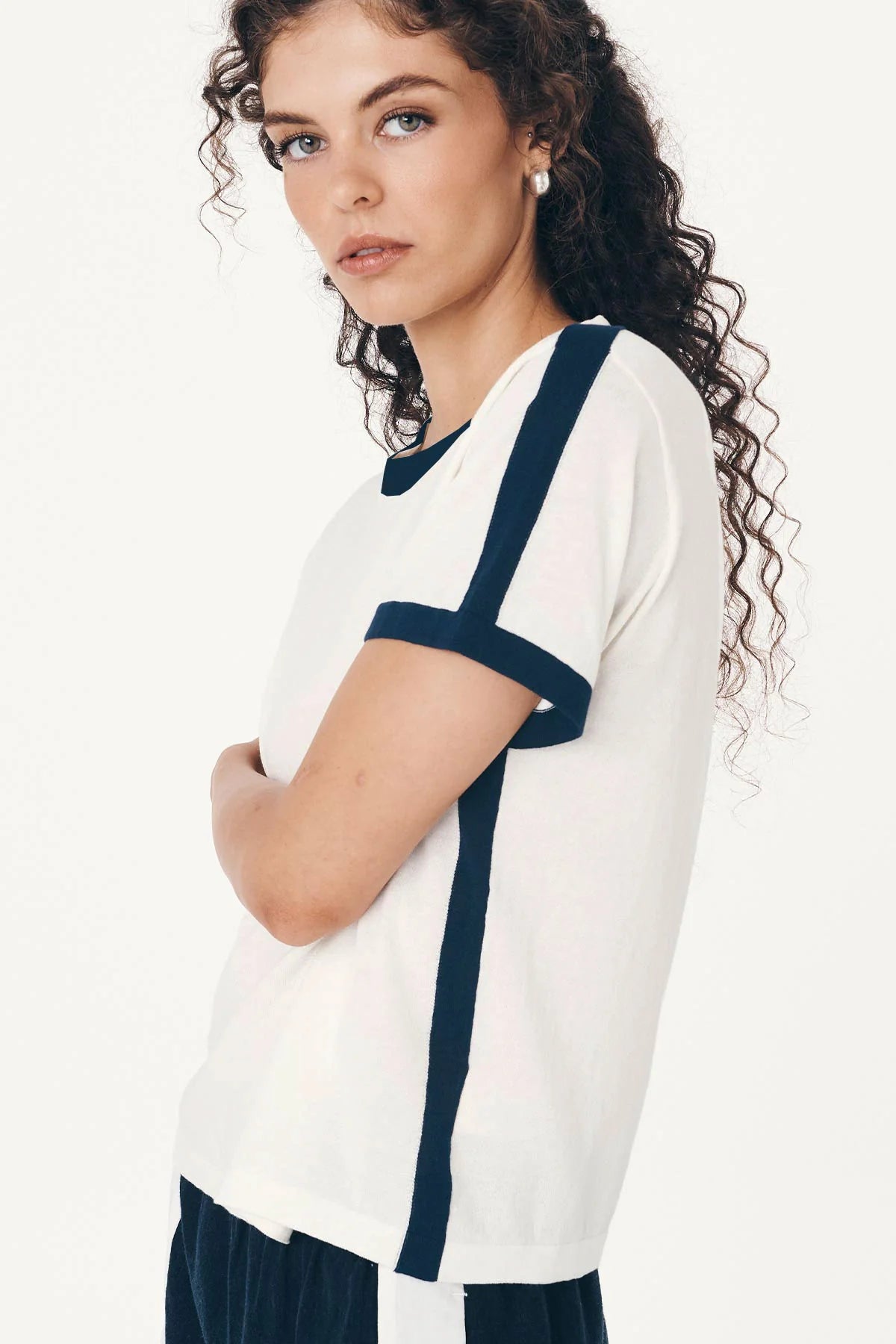 Rowie - Rania Contrast Tee - Ink