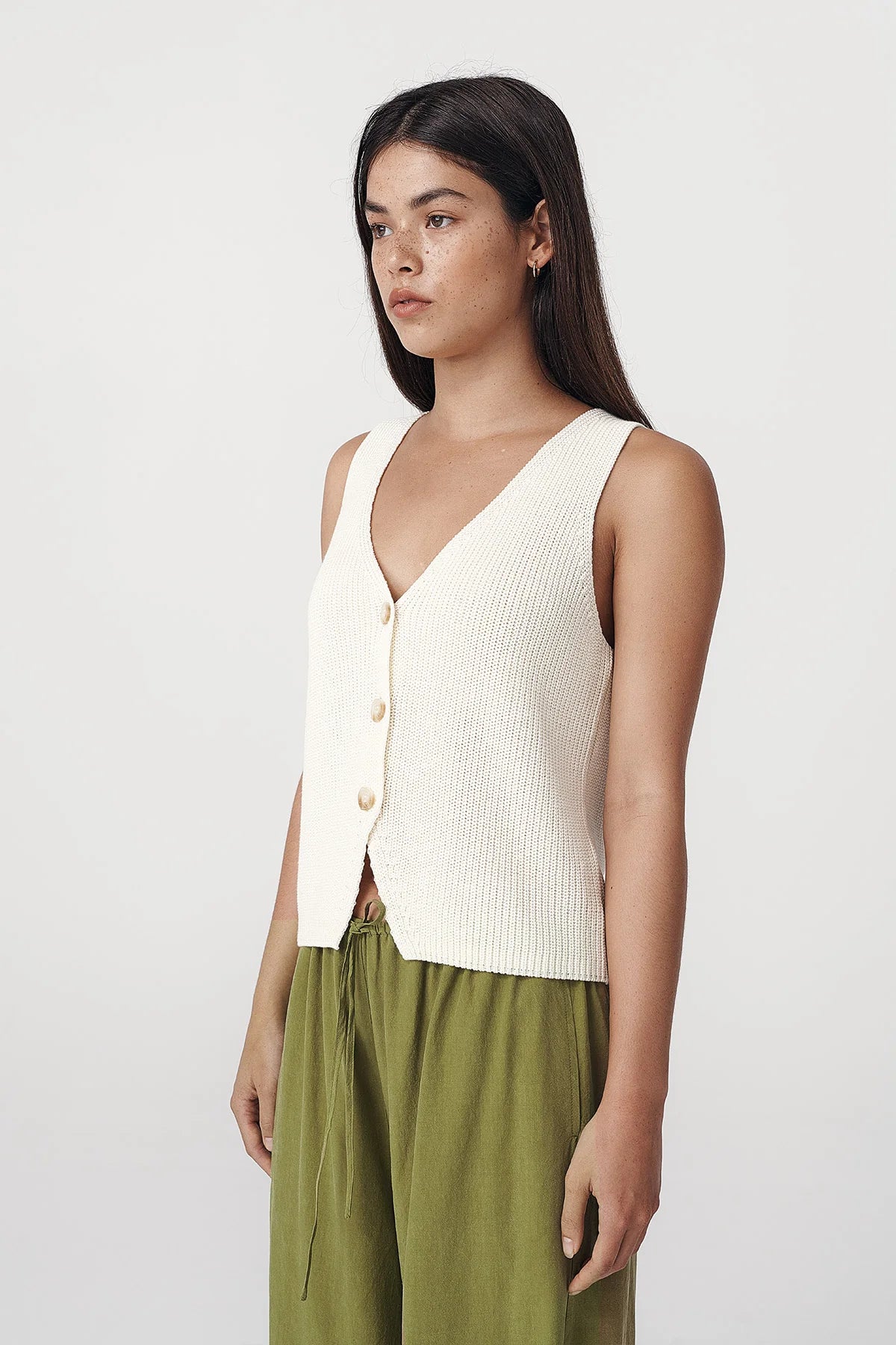ROWIE - Rio Knit Vest - Bone