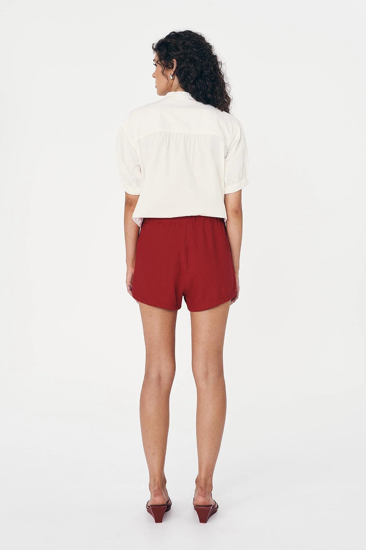 Rowie - Simone Linen Shorts - Siren Red