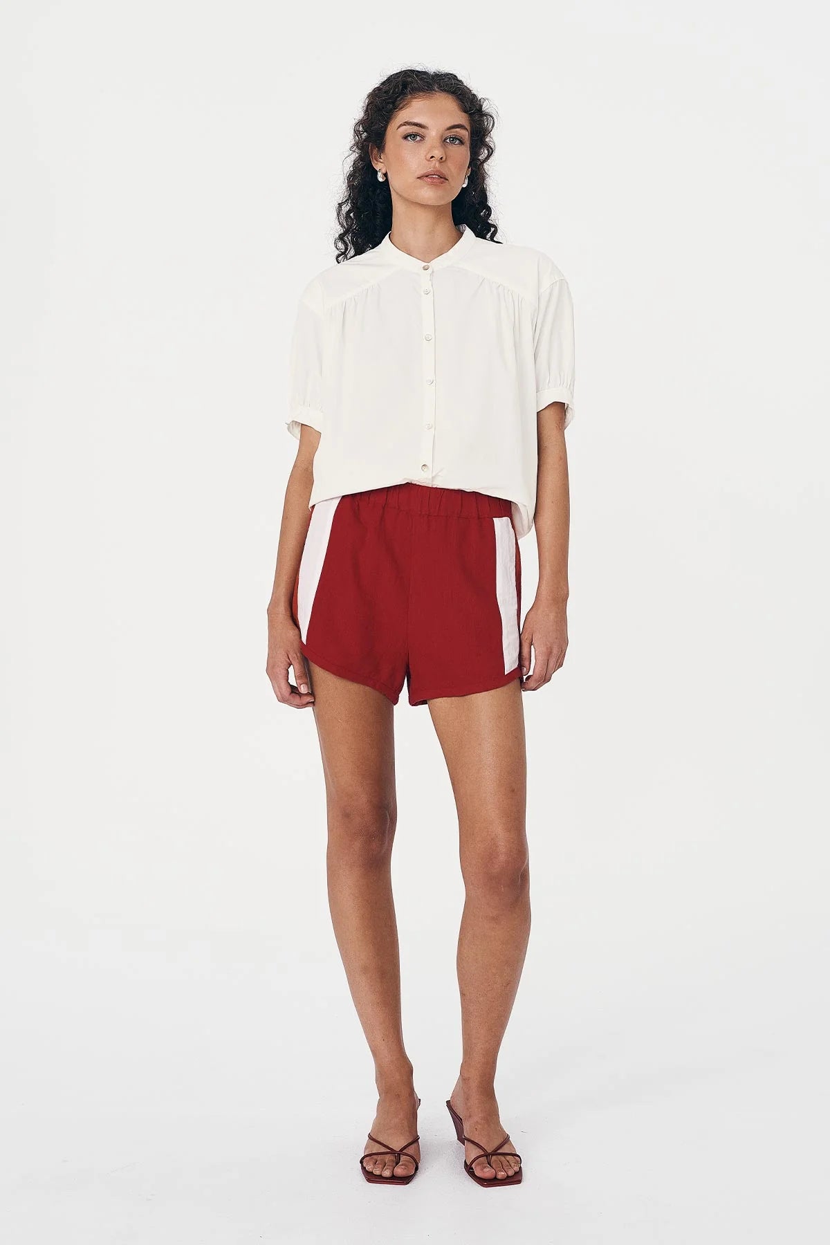 Rowie - Simone Linen Shorts - Siren Red