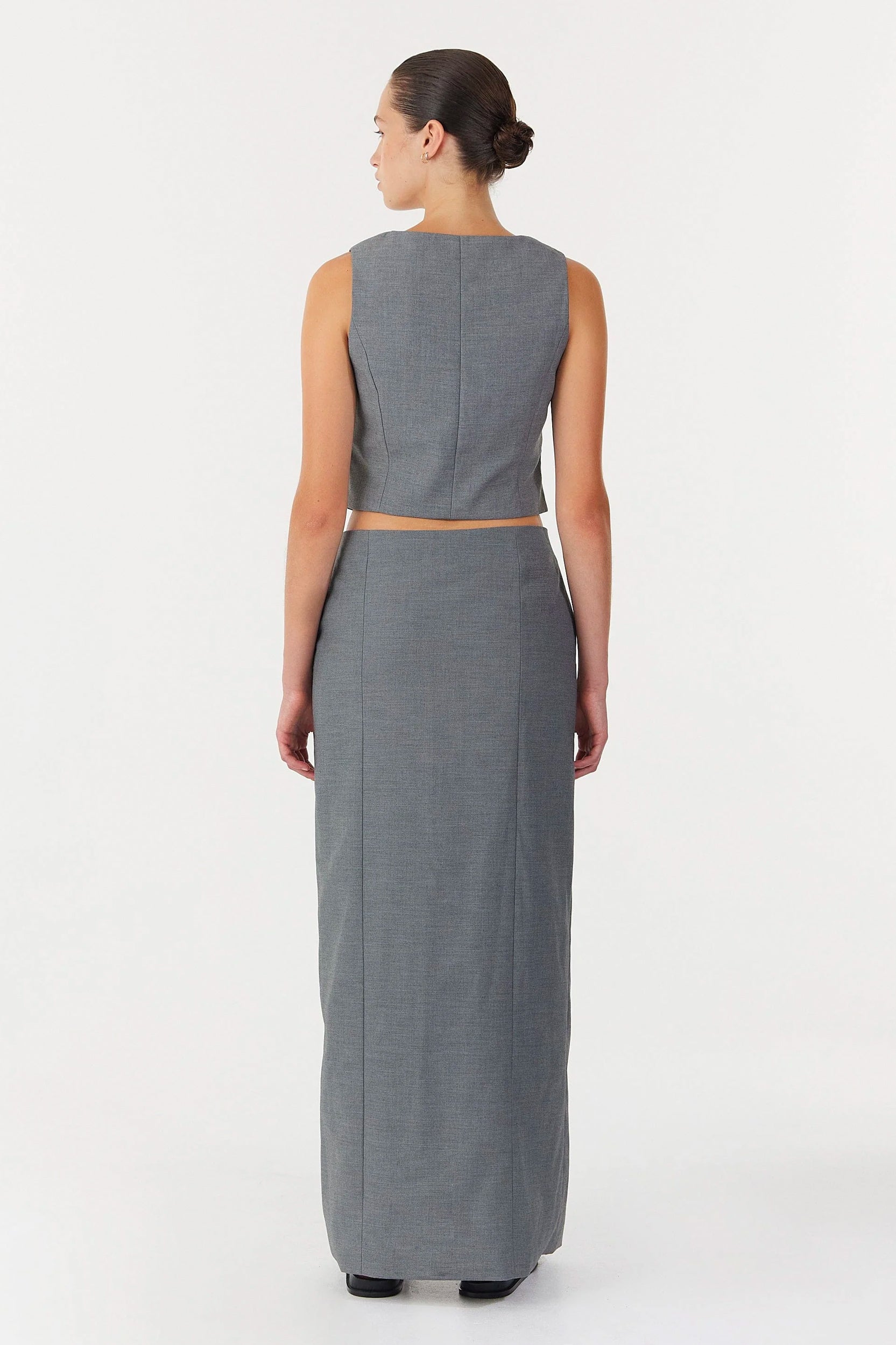 LAST ONE | Third Form - Metropolis Tailored Maxi Skirt - Smoke