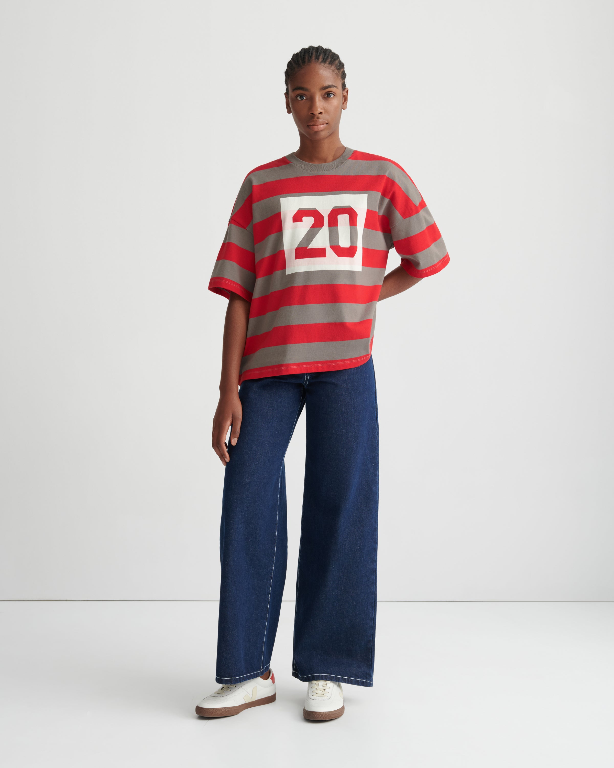 Kowtow - Twenty Tee - Poppy Stripe