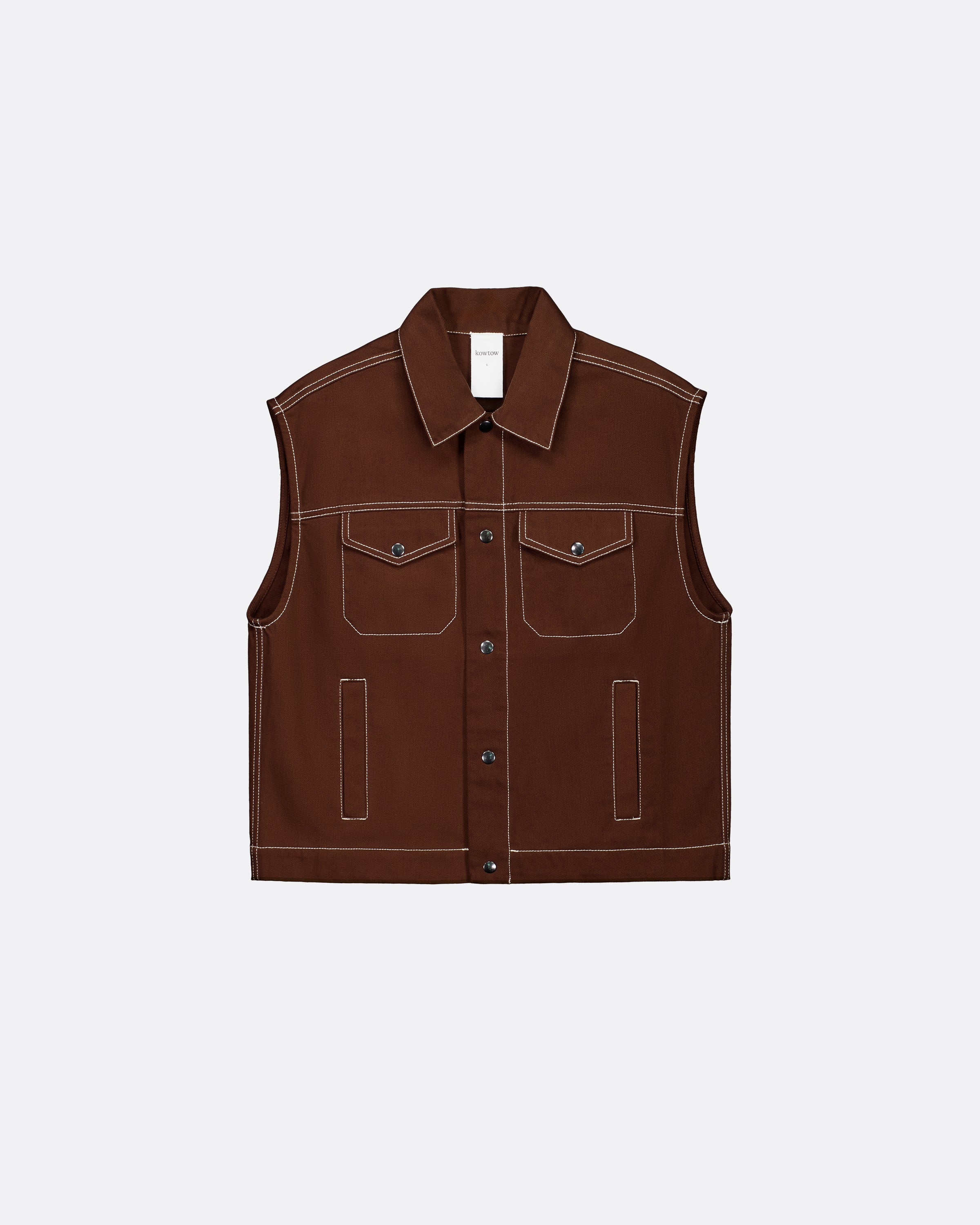 Kowtow - Worker Vest - Brown Denim