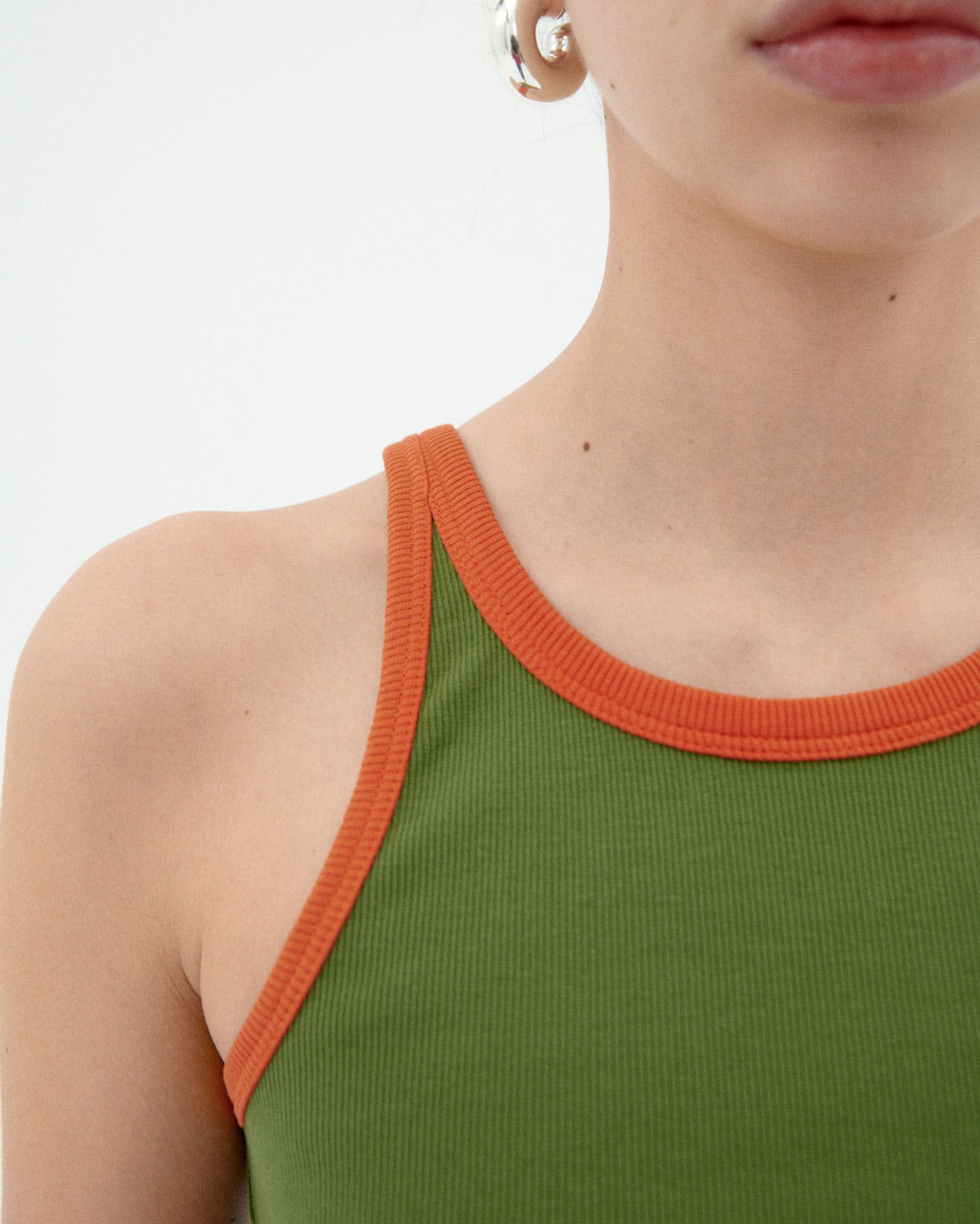 Thinking Mu - Harriet Top - Green Pumpkin Contrast