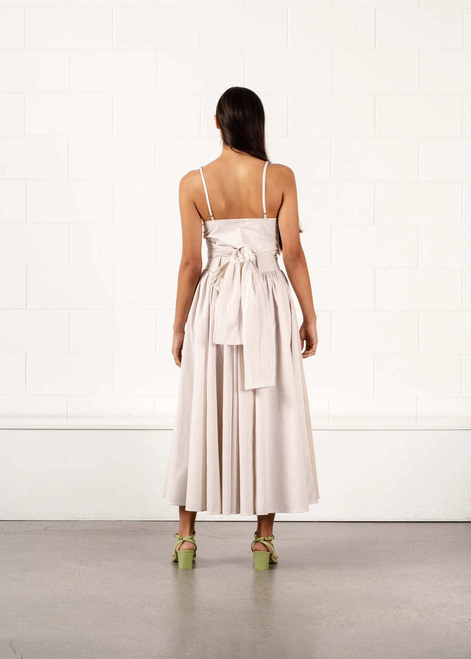 LAST ONE | Penny Sage - Dalton Wrap Top - Sand Stripes