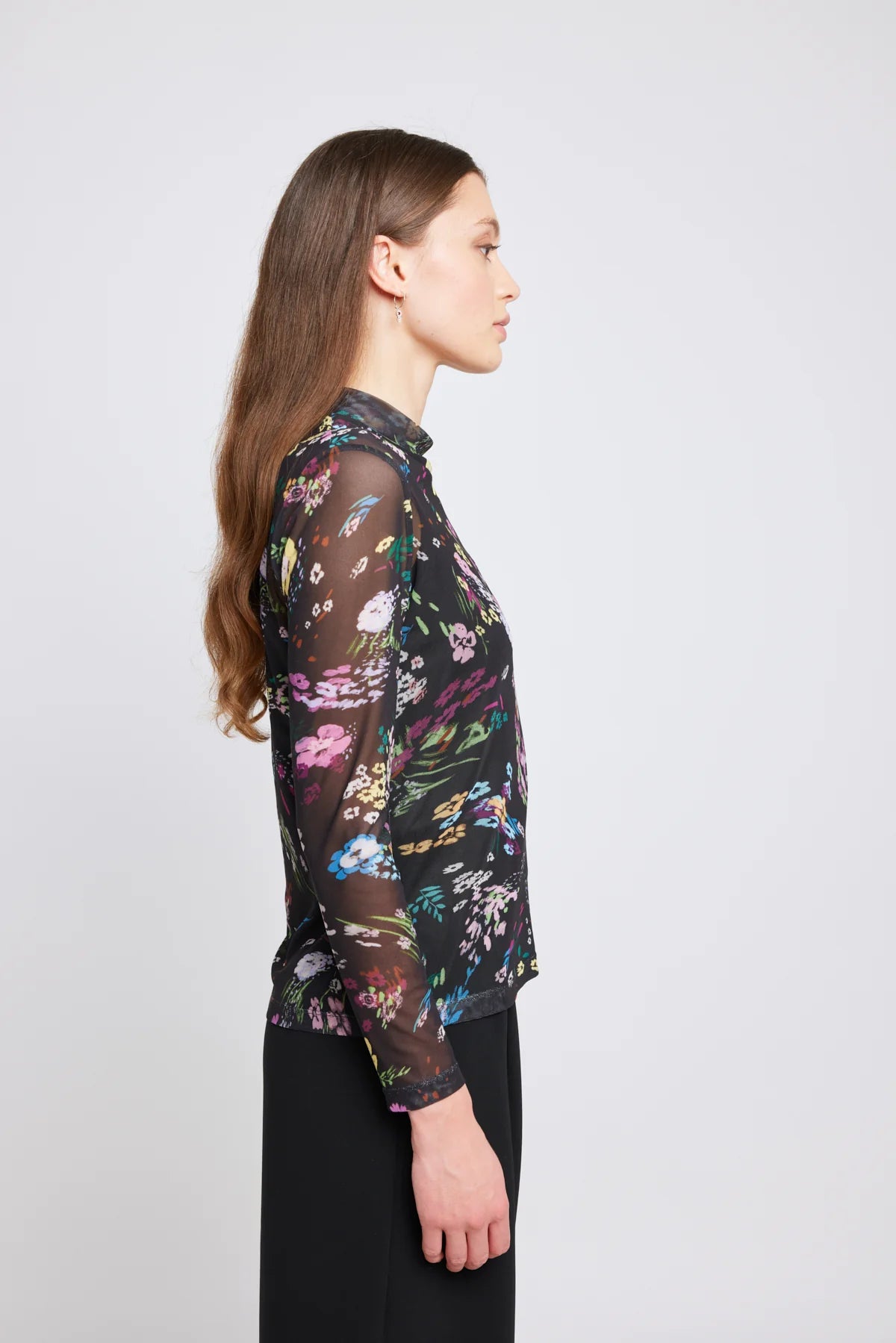 Twenty-Seven Names - Nothing But Net Top - Black Swirly Floral