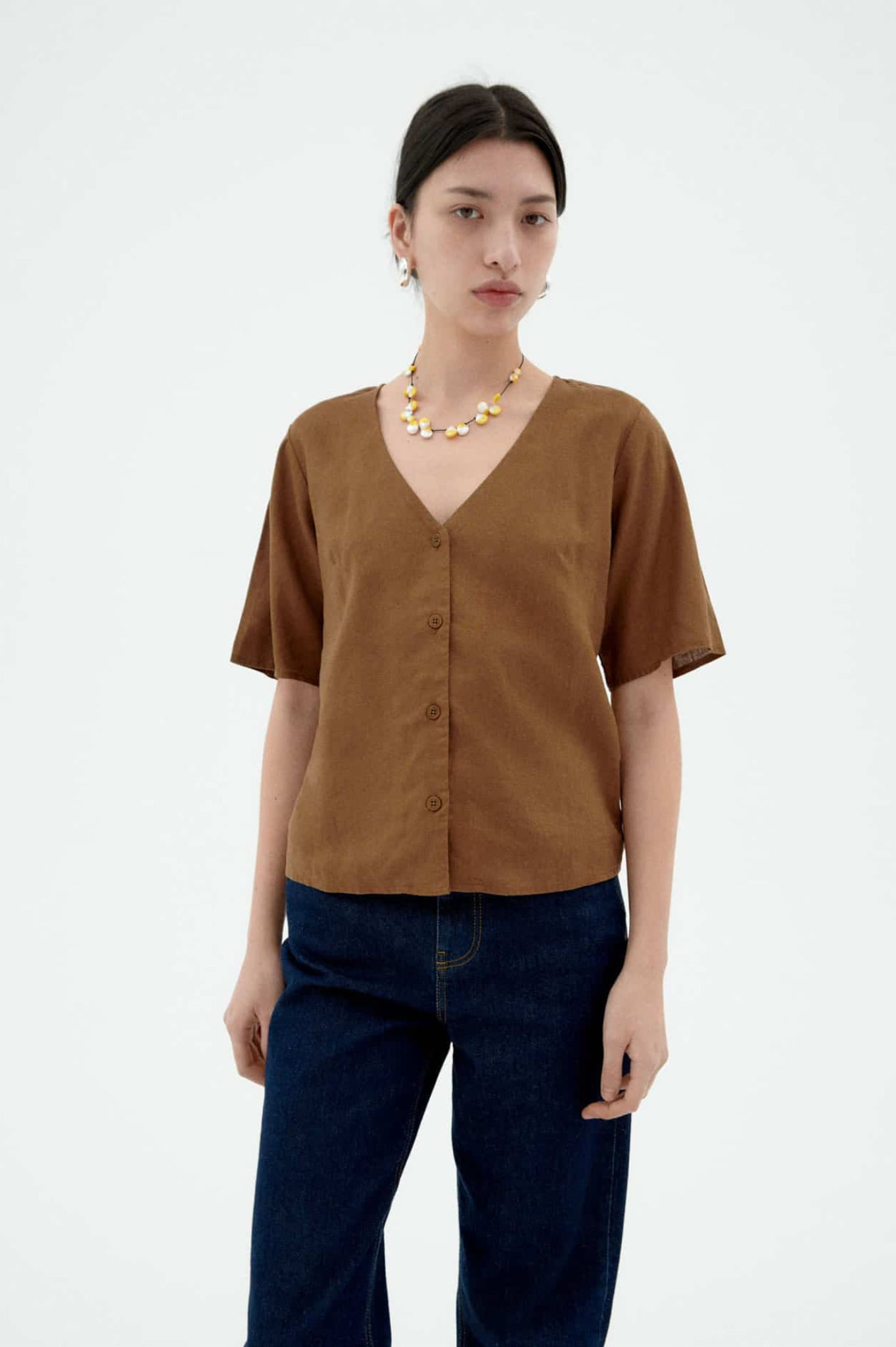 Thinking Mu - Libelula Blouse - Otter Hemp