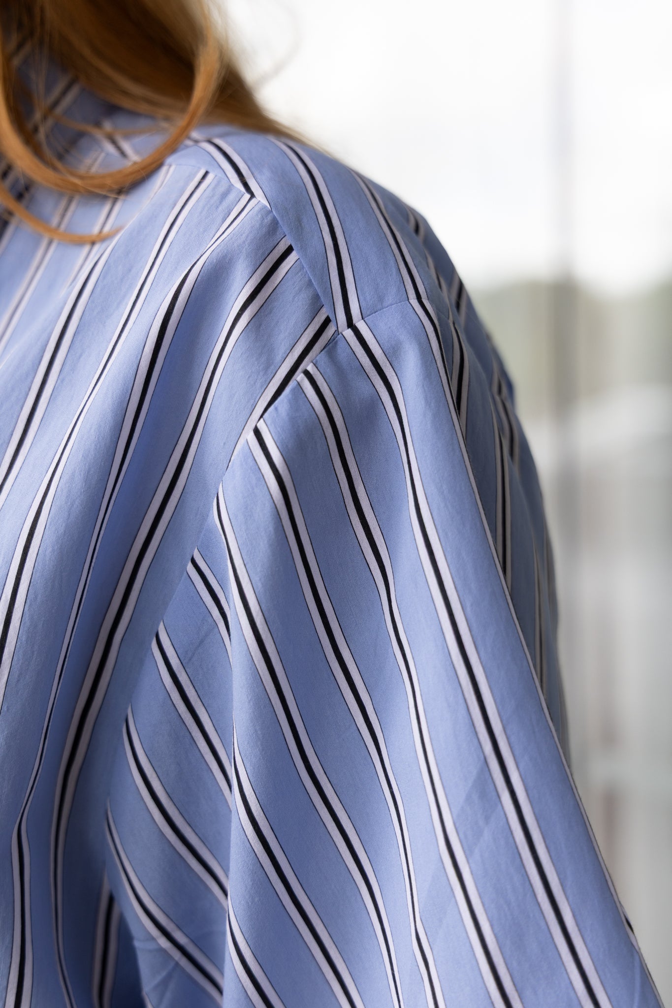 Annie - Jasper Shirt - Pale Blue Stripe