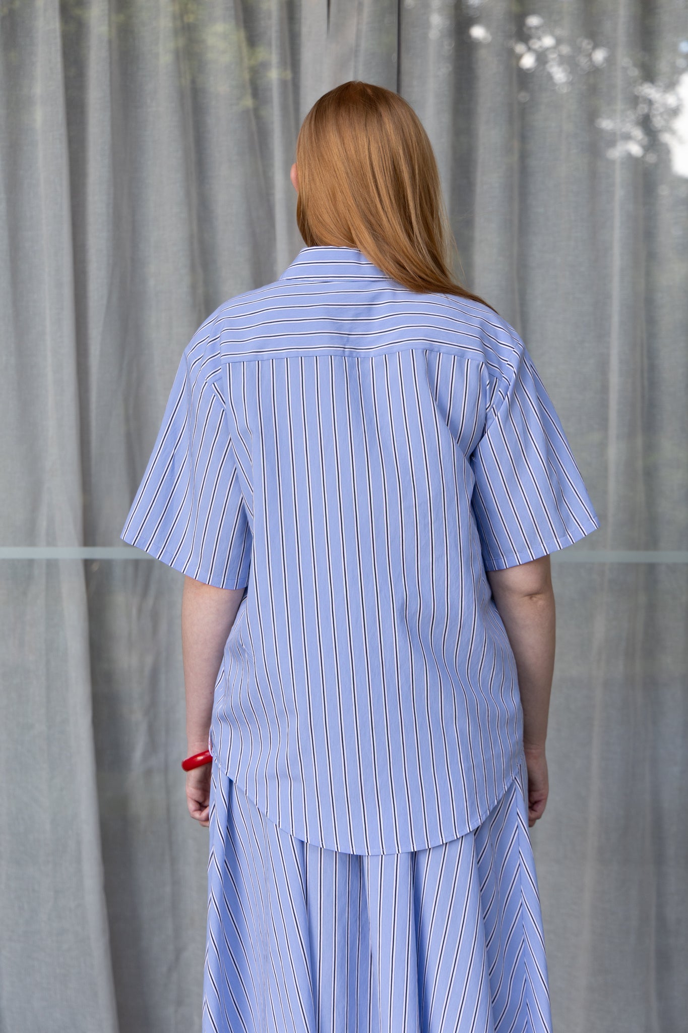 Annie - Jasper Shirt - Pale Blue Stripe