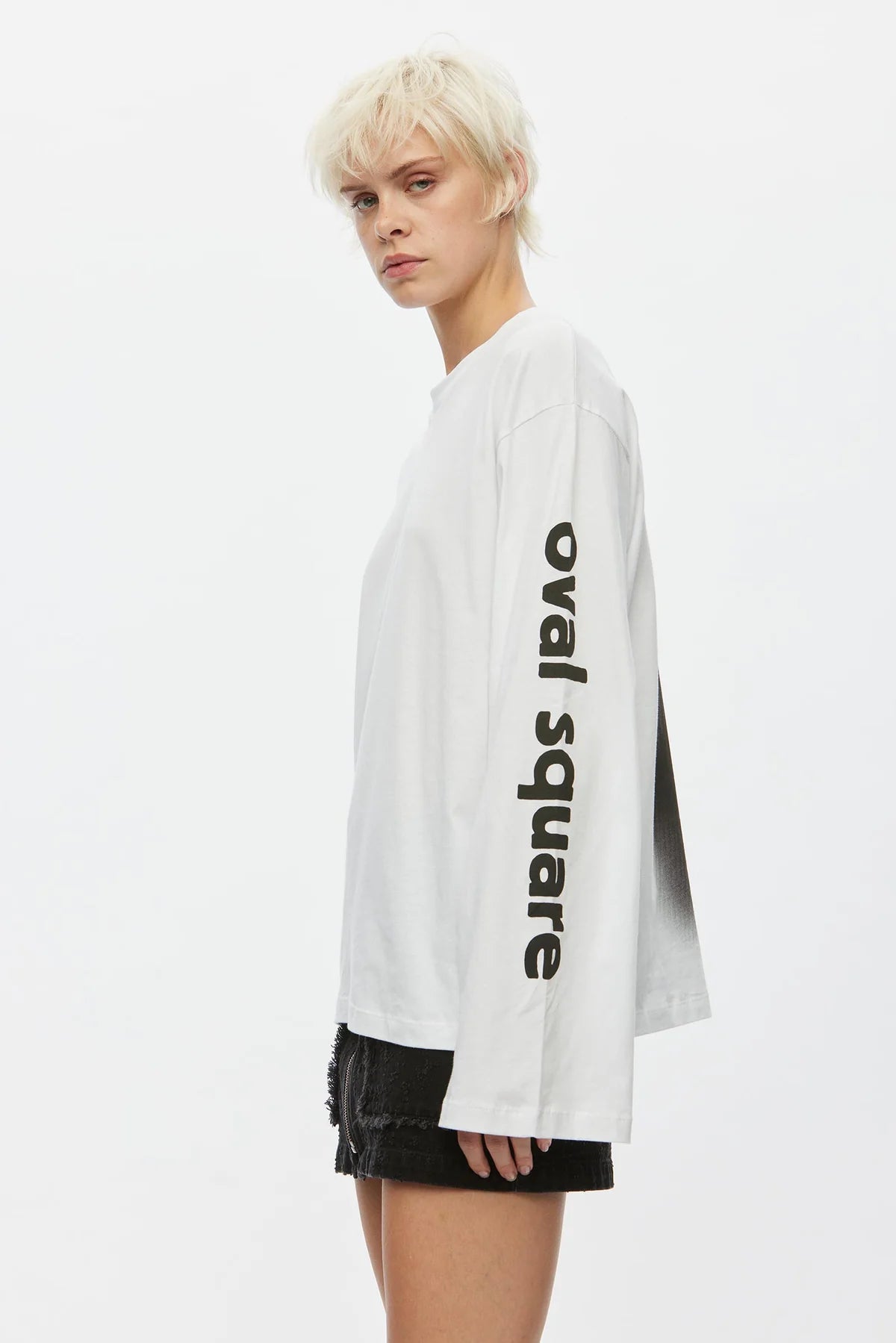 Oval Square - Select Ls Tee - White