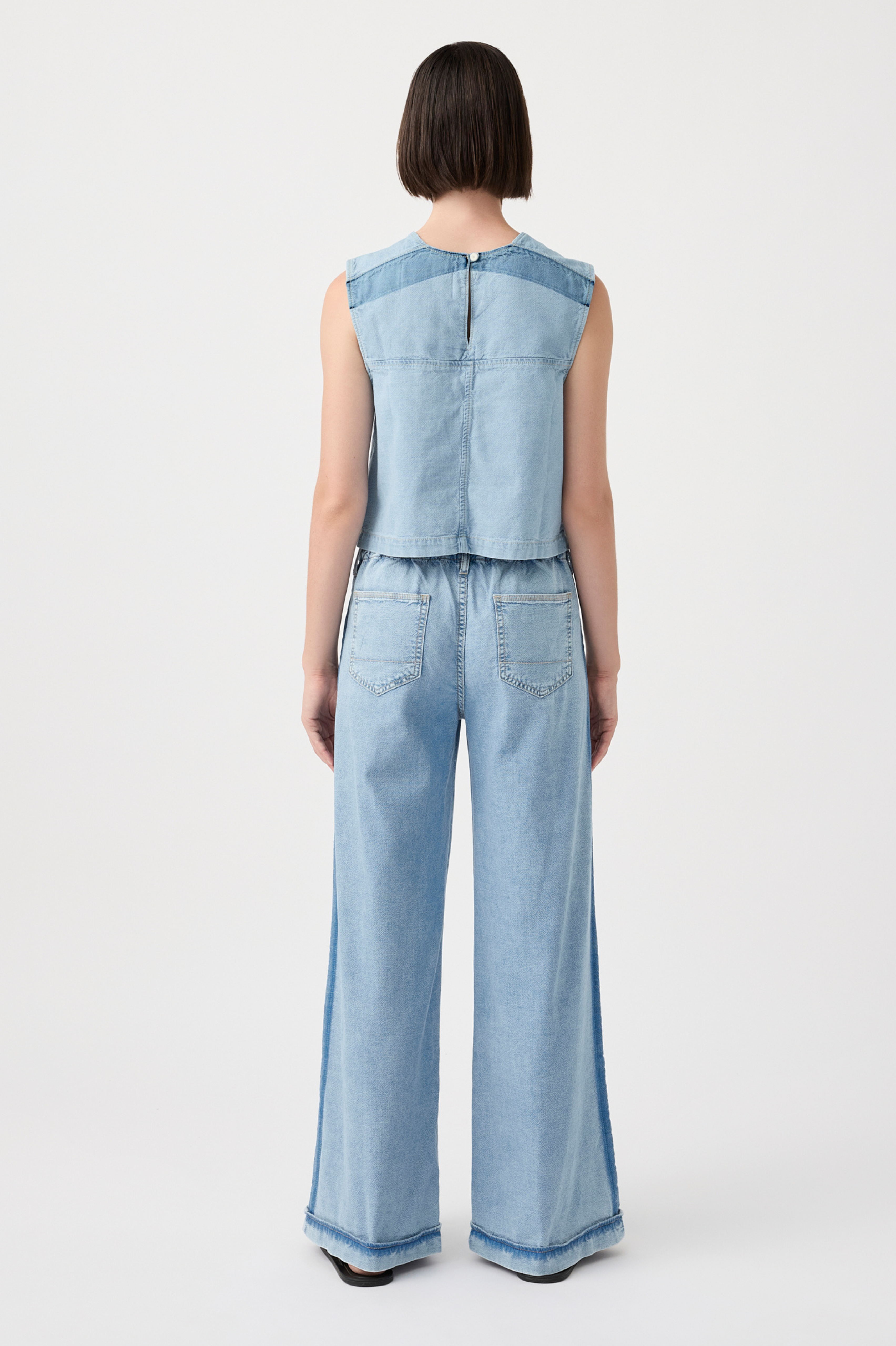 Outland - Leigh Mid Wide Long Jean - Broken Blue