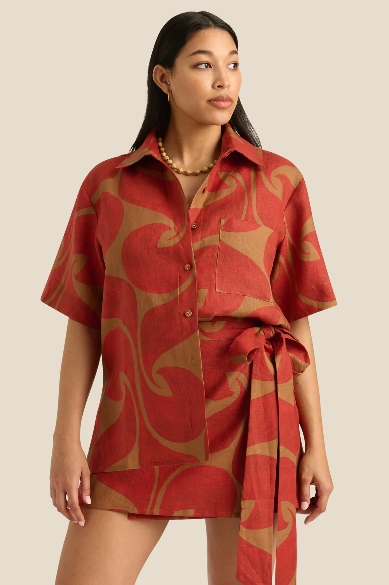 Soleil Soleil - Darcy Shirt - Wave Spice